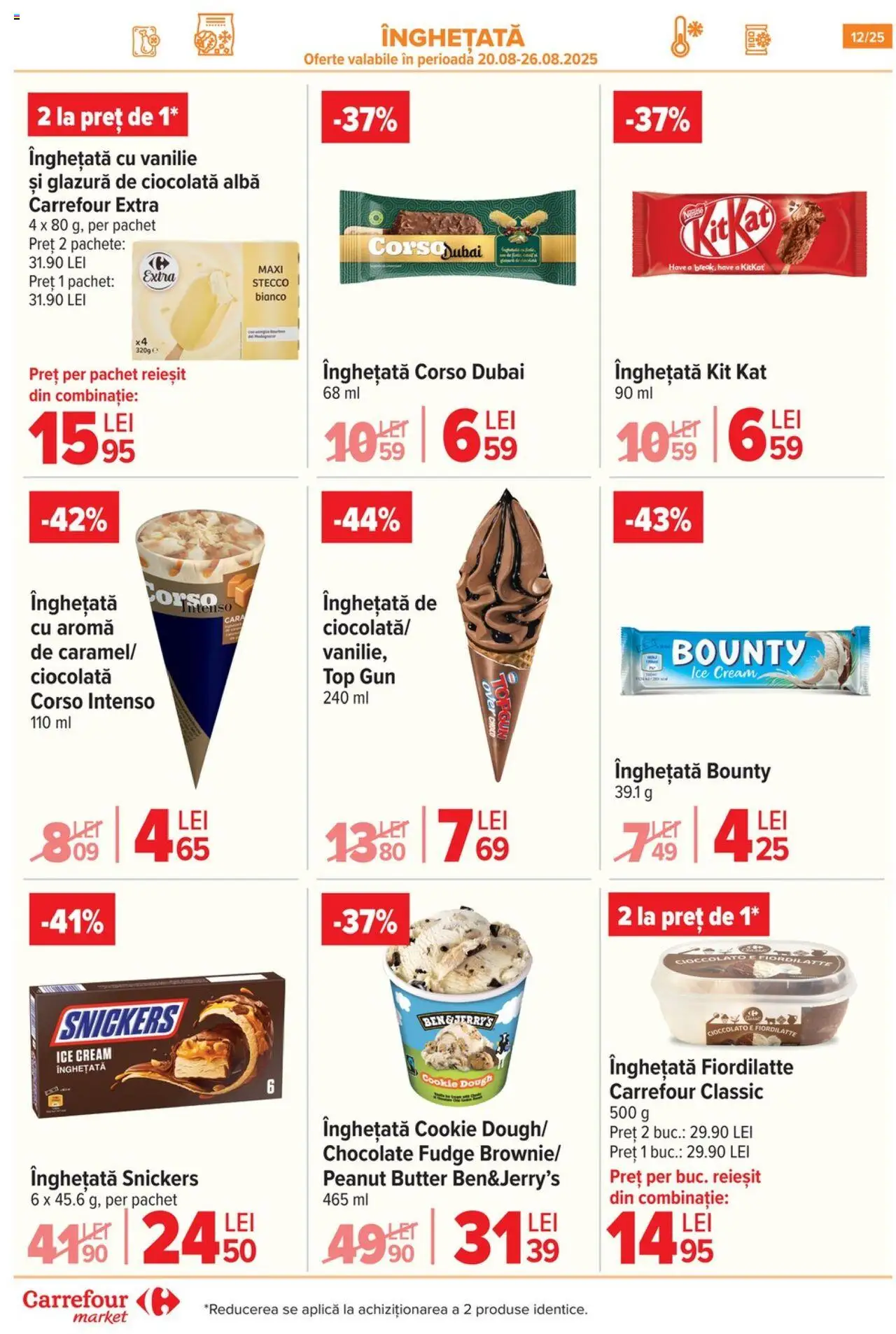 Carrefour catalog - Market – valabil de la 20.08.2025 | Pagină: 12 | Produse: Top, Ciocolată, Înghețată