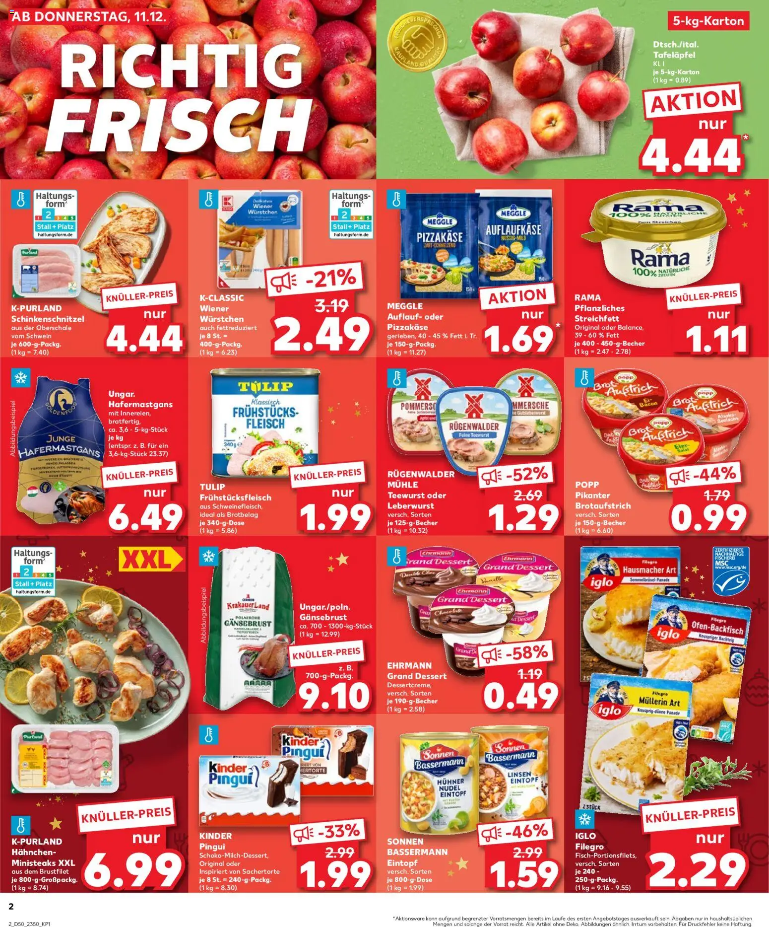 Kaufland prospekt Völklingen	 – gültig ab 11.12.2025 | Seite: 2 | Produkte: Hahnchen, Iglo, Fleisch, Salat