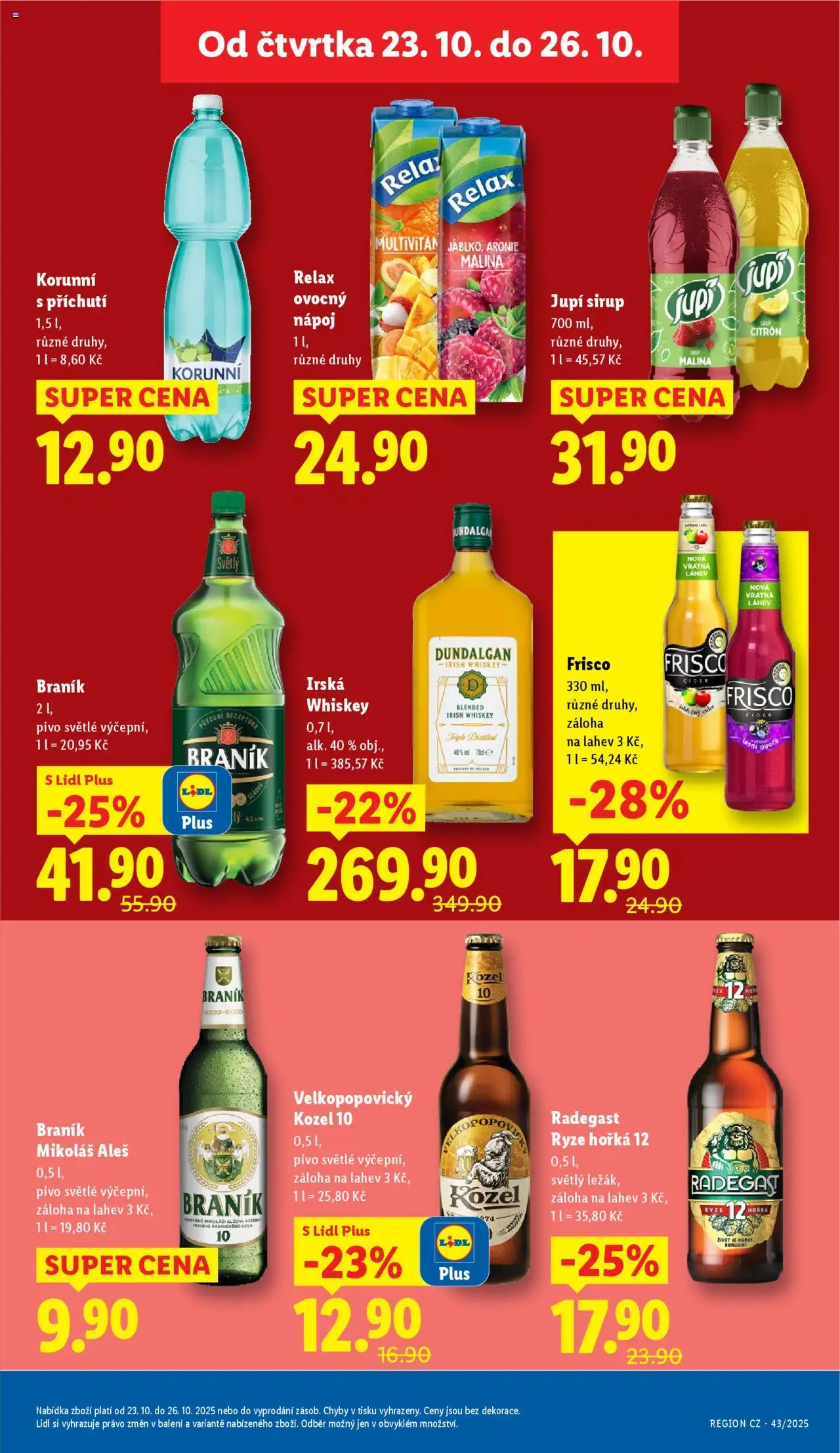 Lidl leták od 23.10.2025 | Strana: 21 | Produkty: Sirup Jupí, Pivo, Rýže, Sirup