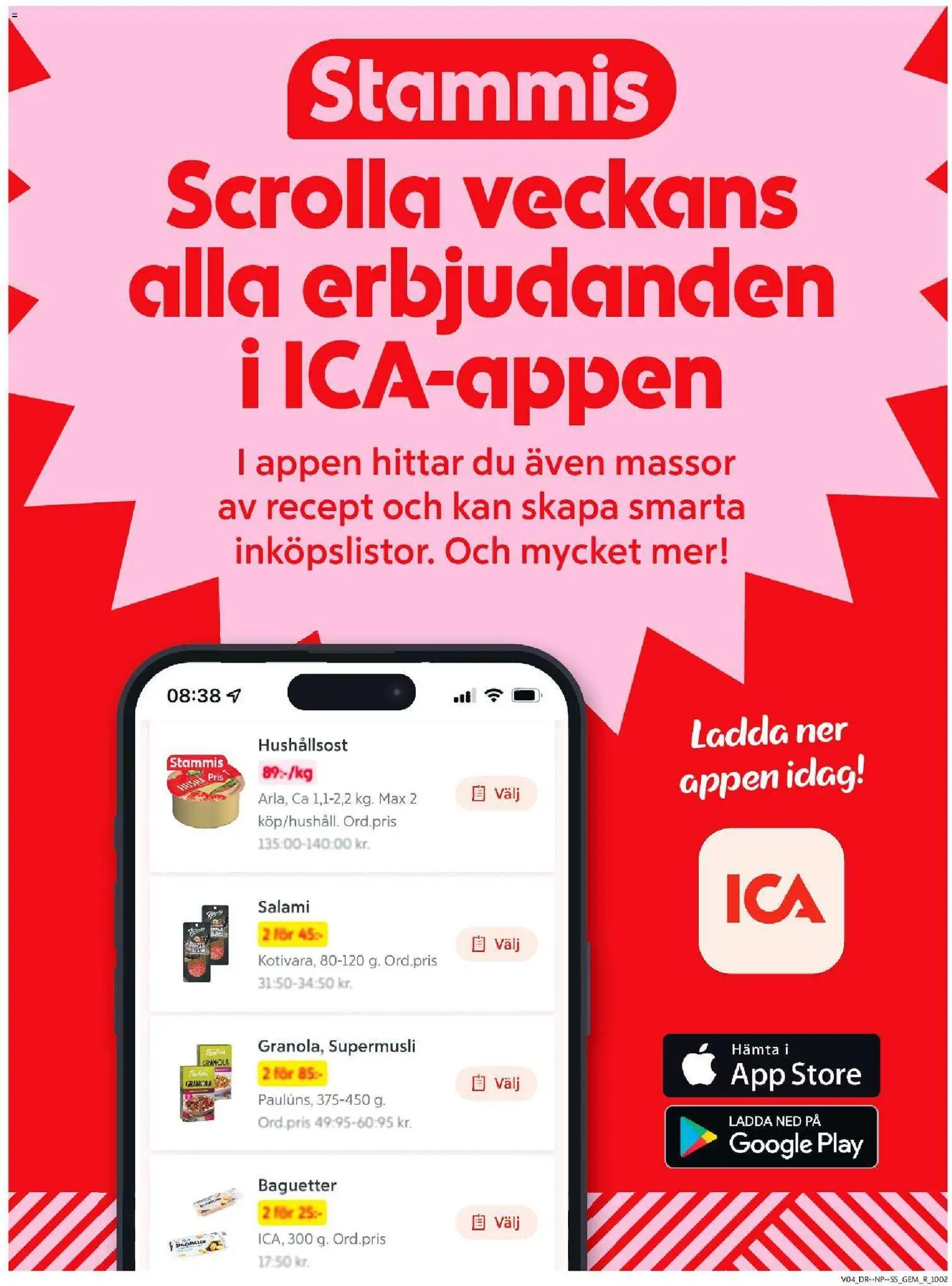 ICA Supermarket reklamblad aktuell från 19.01.2026 | Sida: 7 | Produkter: Hushållsost, Salami, Granola