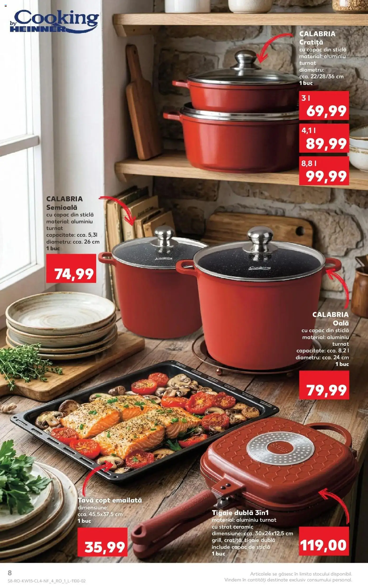 Noul catalog Kaufland – valabil de la 08.04.2026 | Pagină: 8 | Produse: Tigaie, Cratiță, Oală