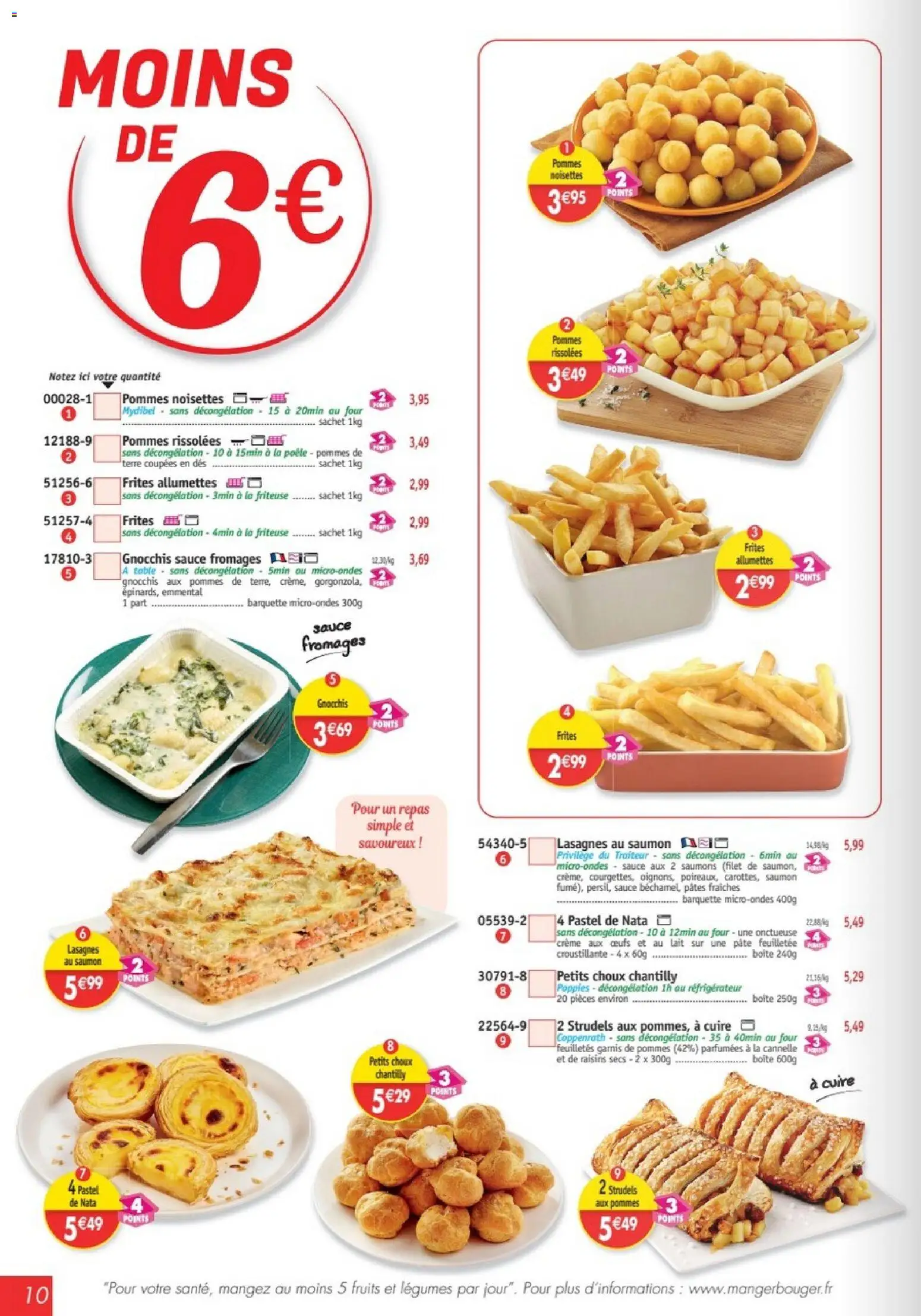 {H1} | Page: 10 | Produits: Réfrigérateur, Noisettes, Pâtes fraîches, Pommes de terre