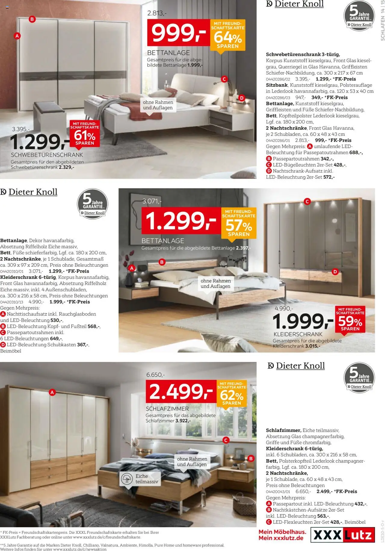 XXXL Lutz Schlafen Spezial – gültig ab 12.10.2025 | Seite: 15 | Produkte: Kleiderschrank, Schwebetürenschrank