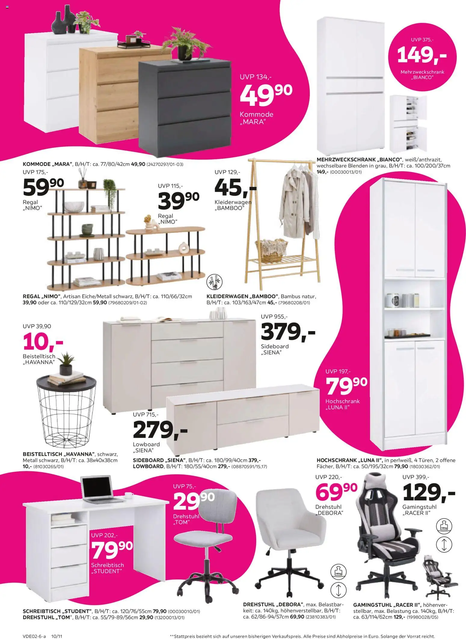 Mömax 19% MwSt. geschenkt auf fast den gesamten Einkauf – gültig ab 26.01.2026 | Seite: 10 | Produkte: Lowboard, Beistelltisch, Kommode, Hochschrank