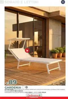 Anteprima del volantino Conforama volantino Giardino valido a partire dal 19.03.2026 | Pagina: 74 | Prodotti: Sdraio, Lettino, Alluminio