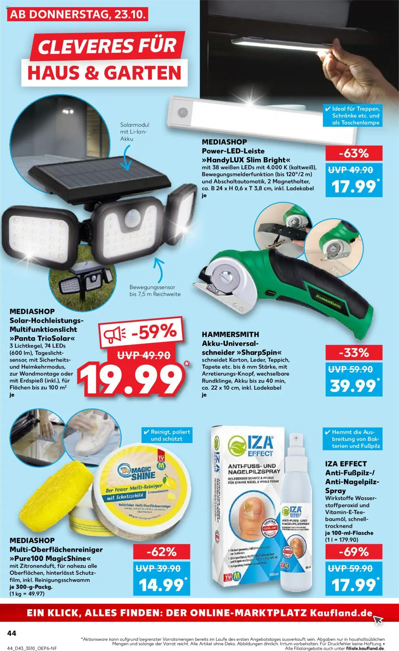 Kaufland prospekt Leipzig	 – gültig ab 23.10.2025 | Seite: 44 | Produkte: Cutter, Wasser, Ladekabel