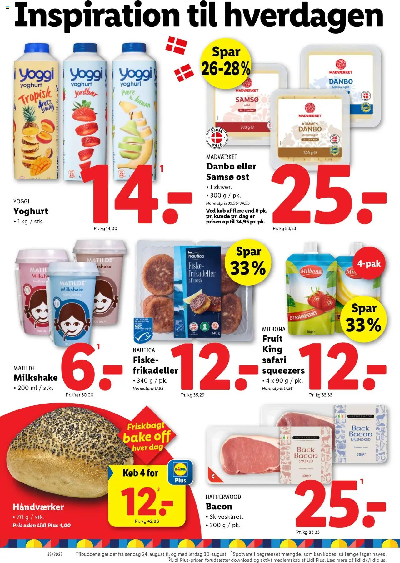 Lidl Tilbudsavis gyldig fra 24.08.2025 | Side: 4 | Produkter: Ost, Yoghurt, Jordbær, Frikadeller