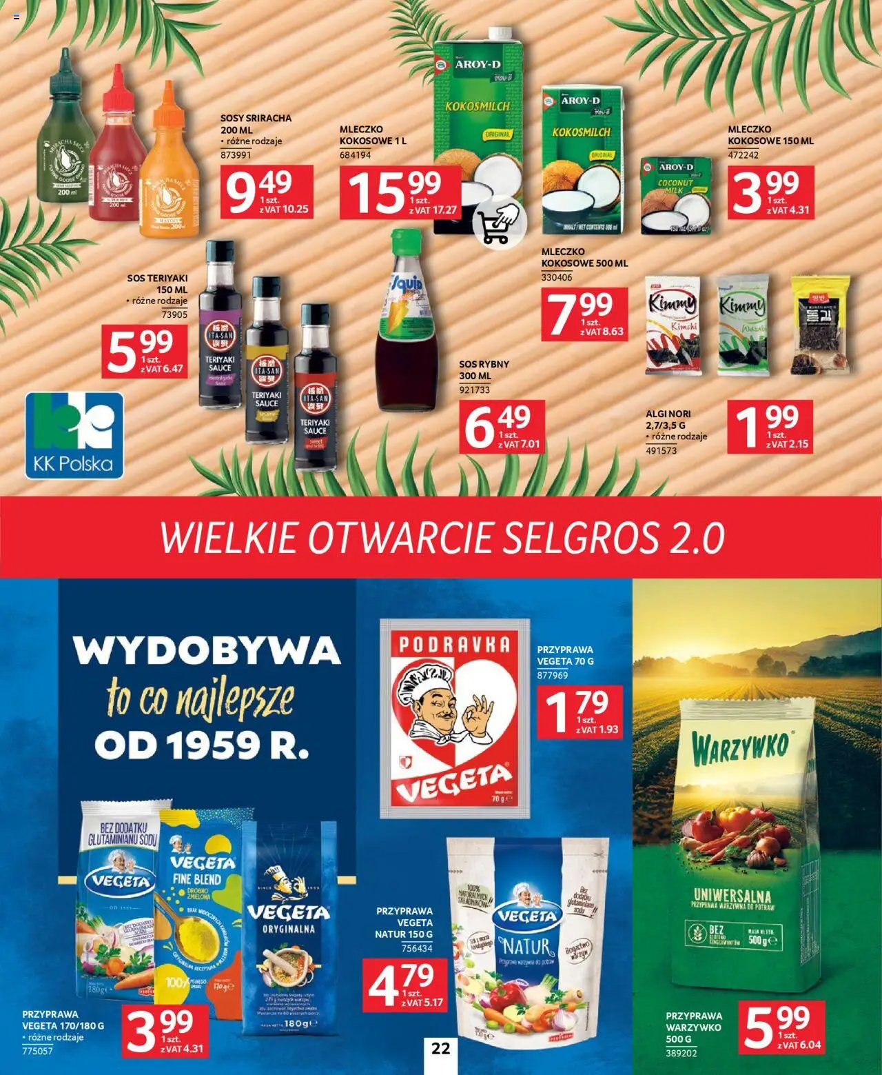 Selgros cash&carry Gazetka - Poznań markowe produkty od 09.10.2025 | Strona: 22 | Produkty: Kimchi, Sos teriyaki, Sos rybny, Mleczko kokosowe