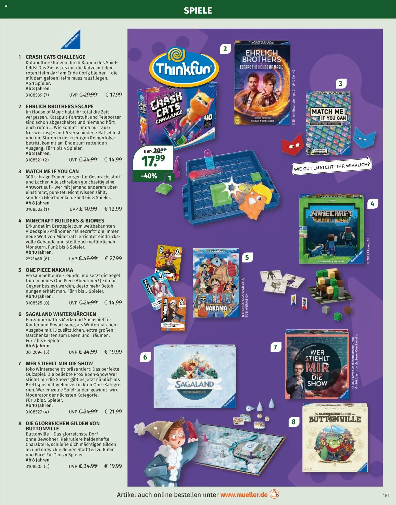 Müller Spielwarenkatalog – gültig ab 27.10.2025 | Seite: 181 | Produkte: Spiel, Toaster