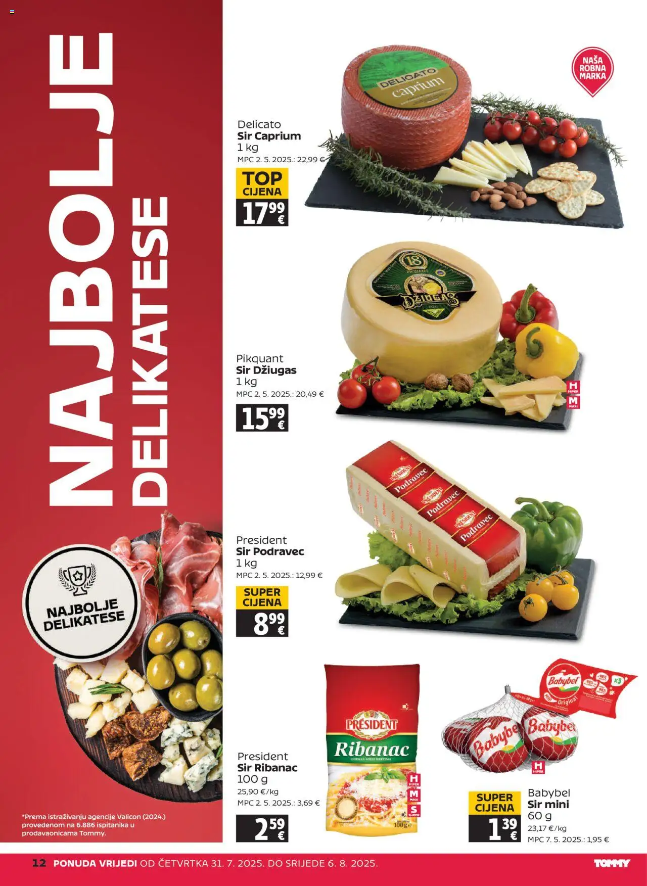 Tommy katalog | vrijedi od 31.07.2025 | Stranica: 12 | Proizvodi: Sir, Džiugas