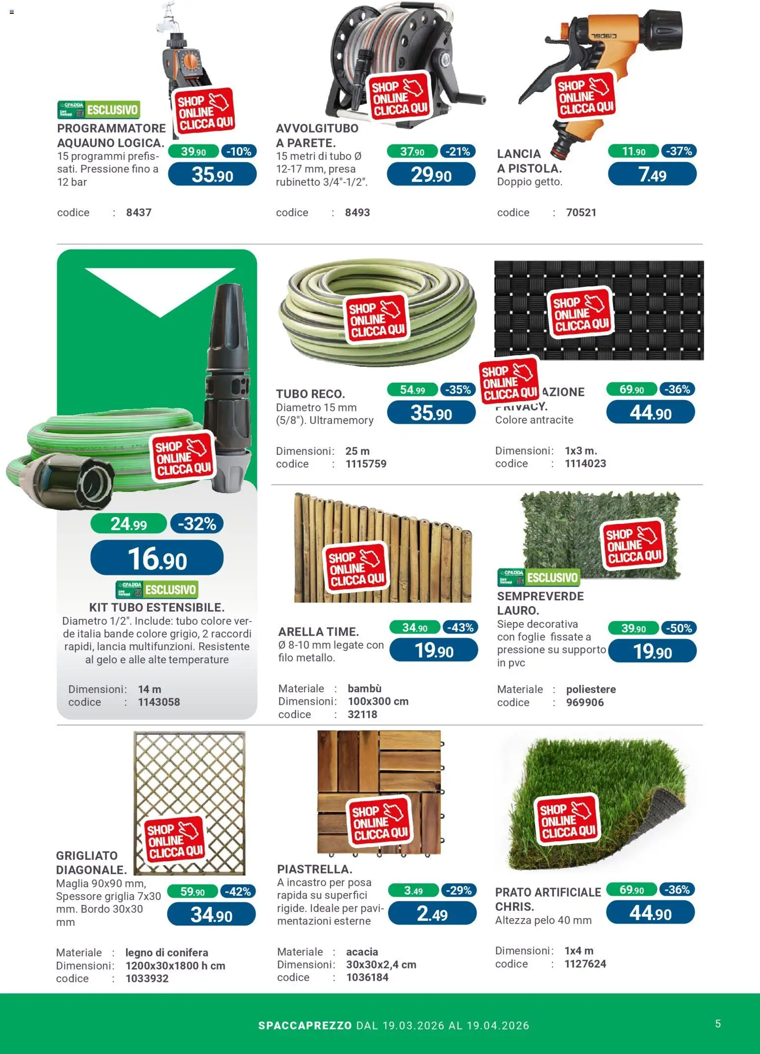 Volantino CFadda volantino del 19.03.2026 | Pagina: 5 | Prodotti: Tubo, Griglia, Presa
