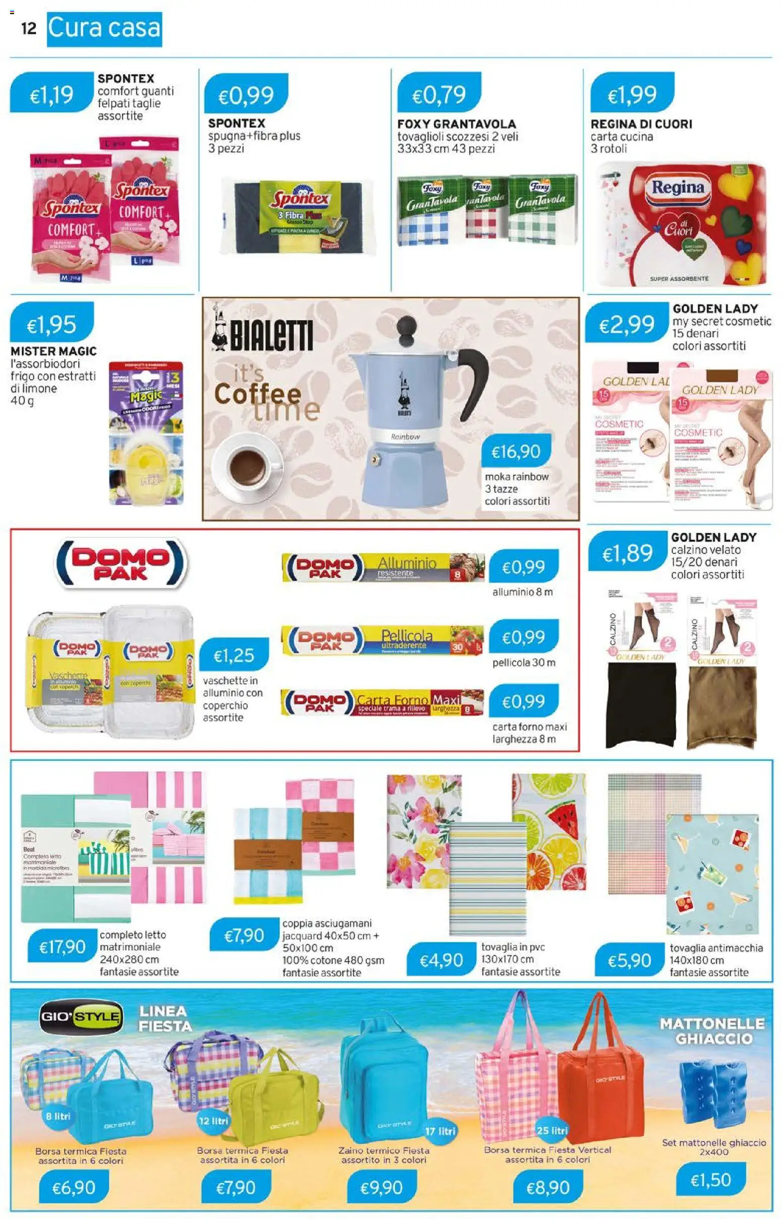 Volantino Sirene Blu del 01.04.2026 | Pagina: 12 | Prodotti: Letto matrimoniale, Guanti, Forno, Tovaglia