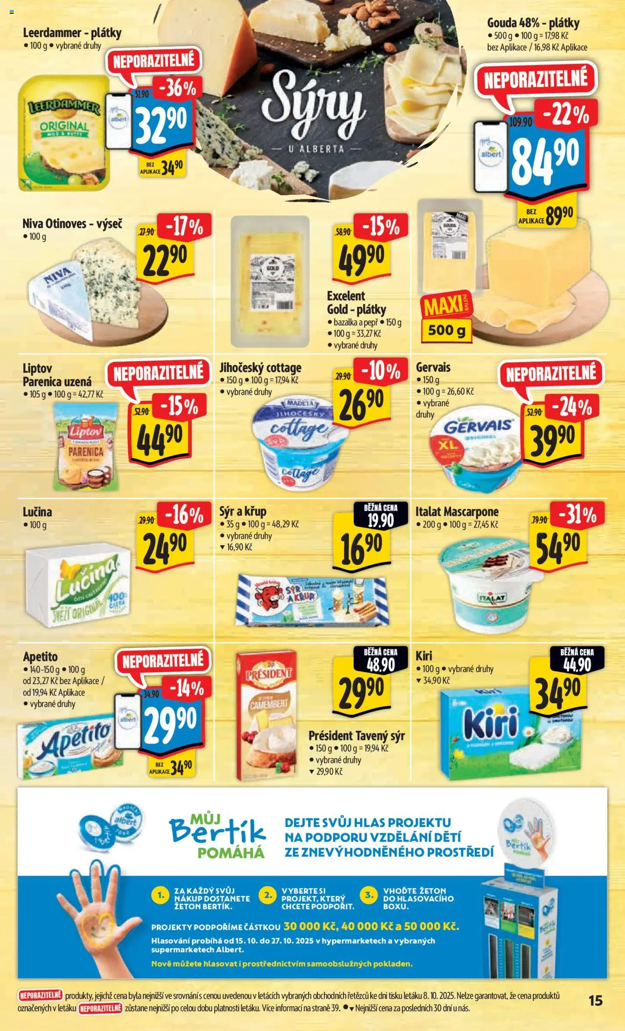Albert leták - Hypermarket od 15.10.2025 | Strana: 24 | Produkty: Parenica, Gouda, Gervais, Camembert