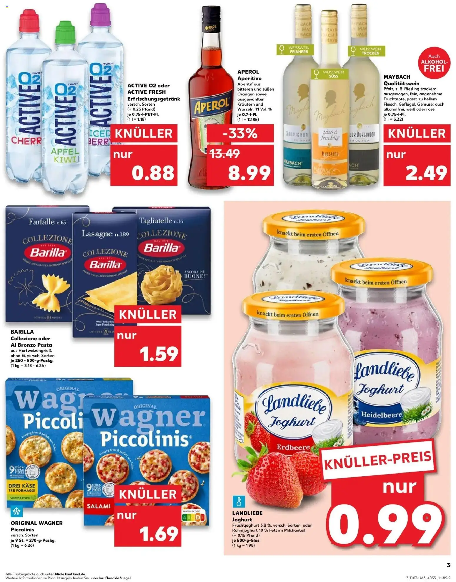 Kaufland prospekt Bielefeld	 – gültig ab 15.01.2026 | Seite: 3 | Produkte: Käse, Pasta, Pizza, Aperol