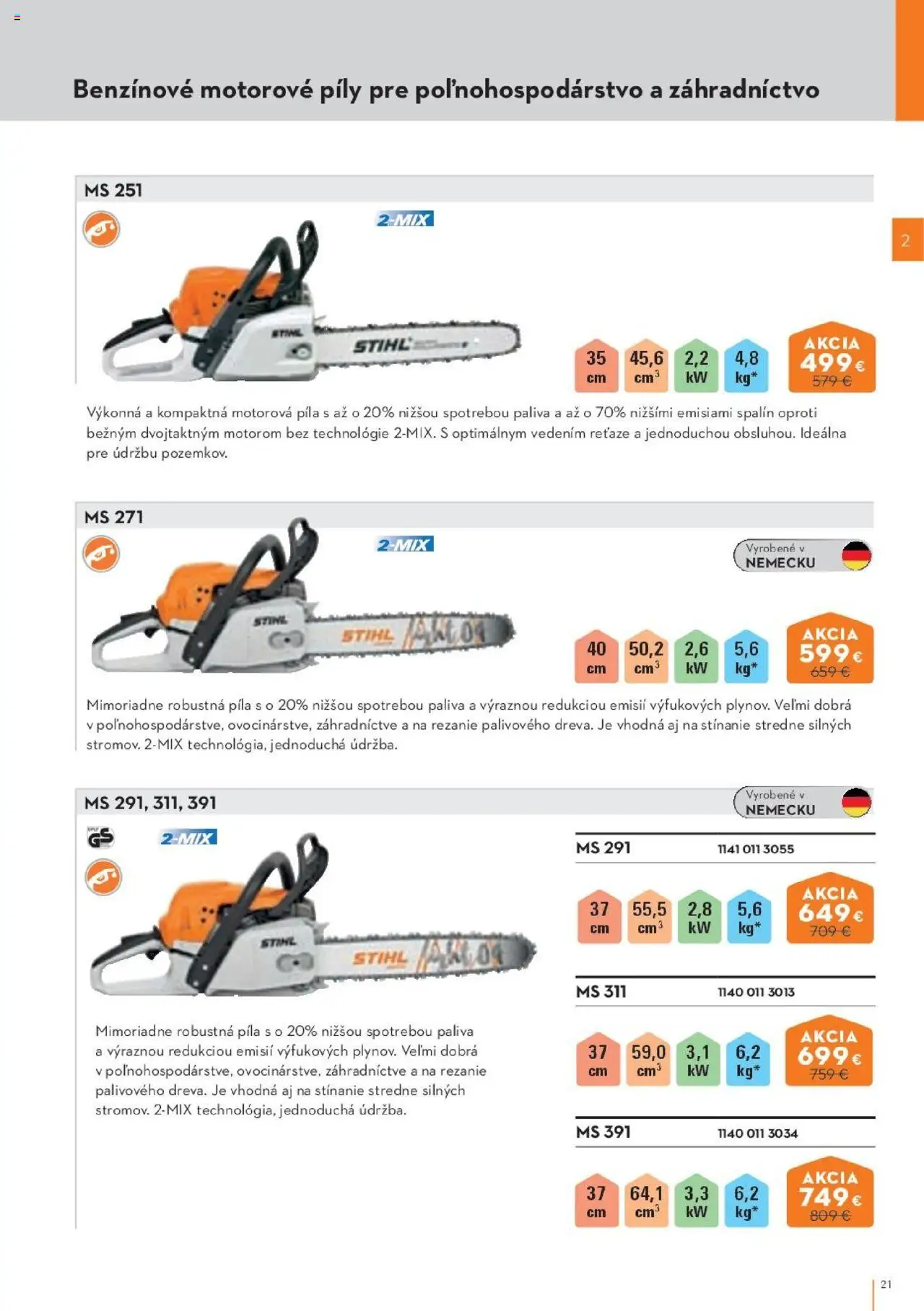 Nové STIHL akcie – leták je platný od 29.09.2025 | Strana: 21 | Produkty: Motorová píla, Píla