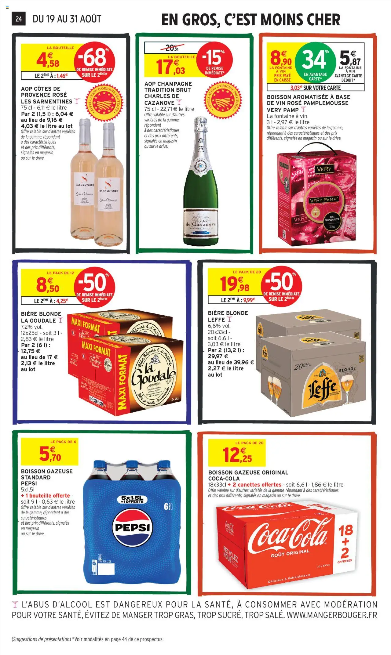  | Page: 24 | Produits: Biere blonde la goudale, Champagne, Vin, Bière
