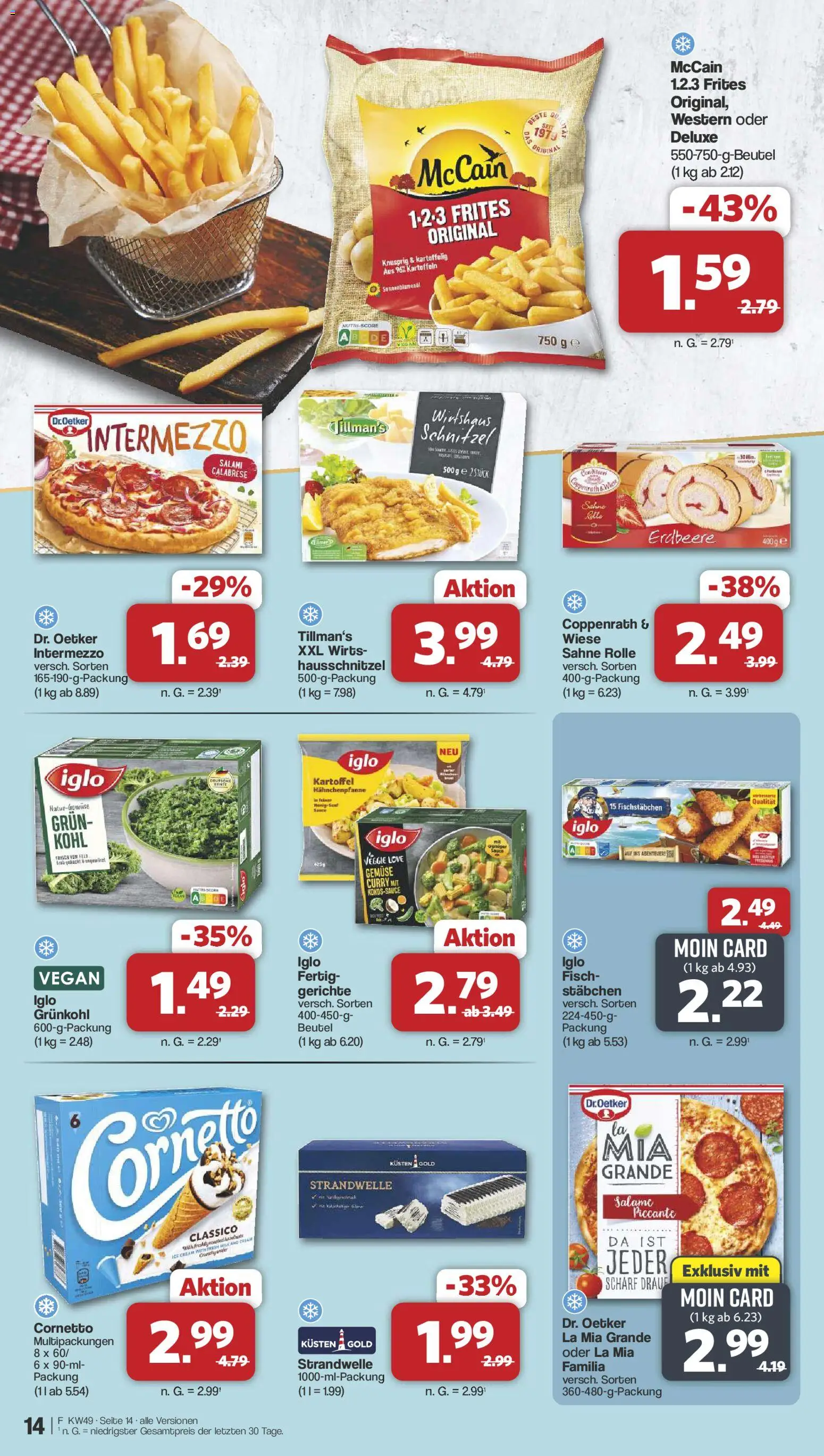 Famila Nordwest Prospekt 	 – gültig ab 01.12.2025 | Seite: 14 | Produkte: Schnitzel, Fisch, Gemüse, Sahne