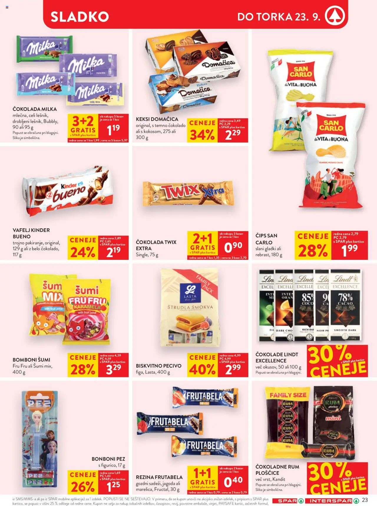 Novi Spar katalog ponudbe – veljaven od 17.09.2025 | Stran: 27 | Izdelki: Bonboni, Ploščice, Cokolada, Cips
