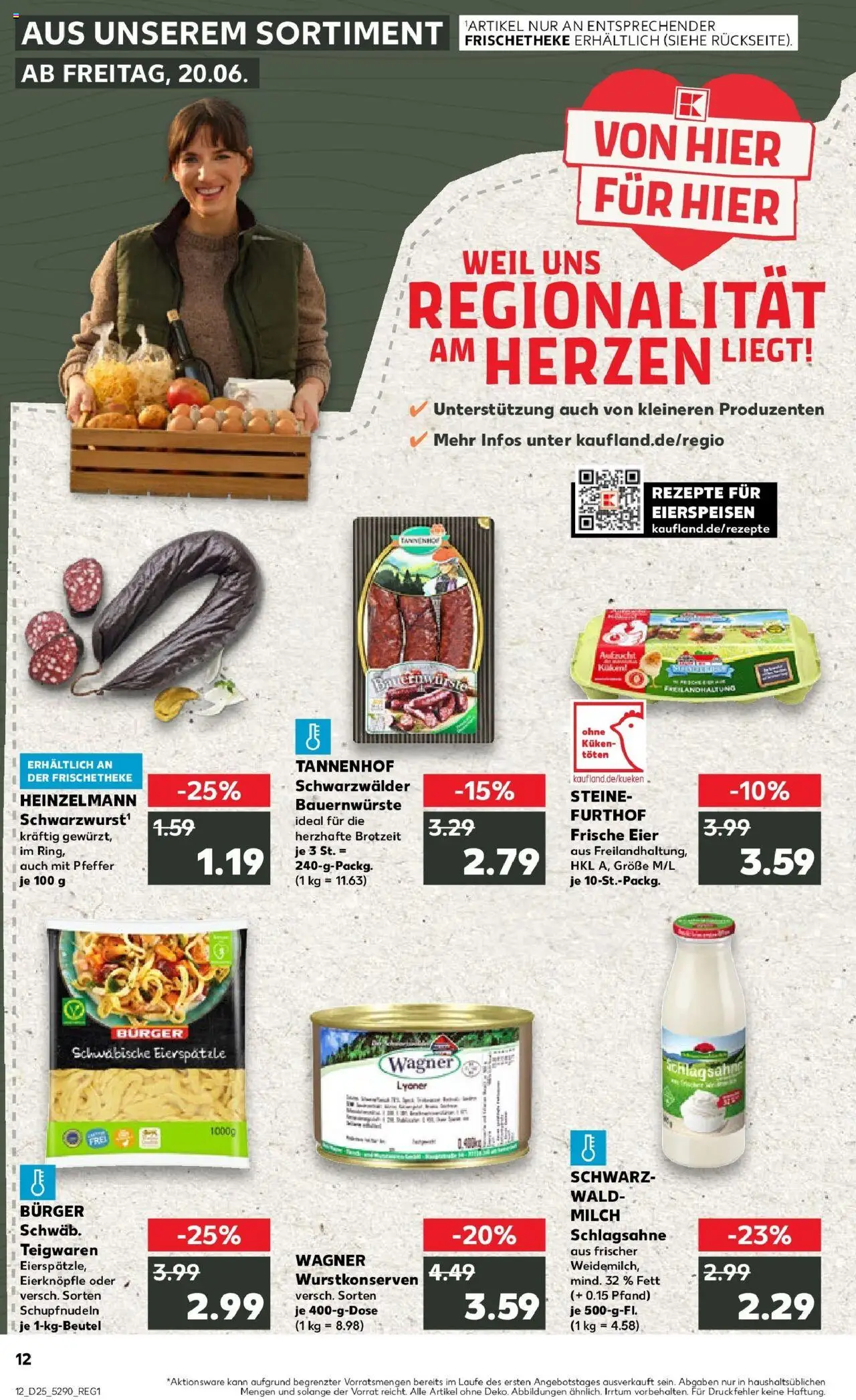 Kaufland prospekt Zimmern Ob Rottweil	 - gültig ab dem 22.06.2025 | Seite: 25 | Produkte: Schlagsahne, Milch, Burger, Pfeffer