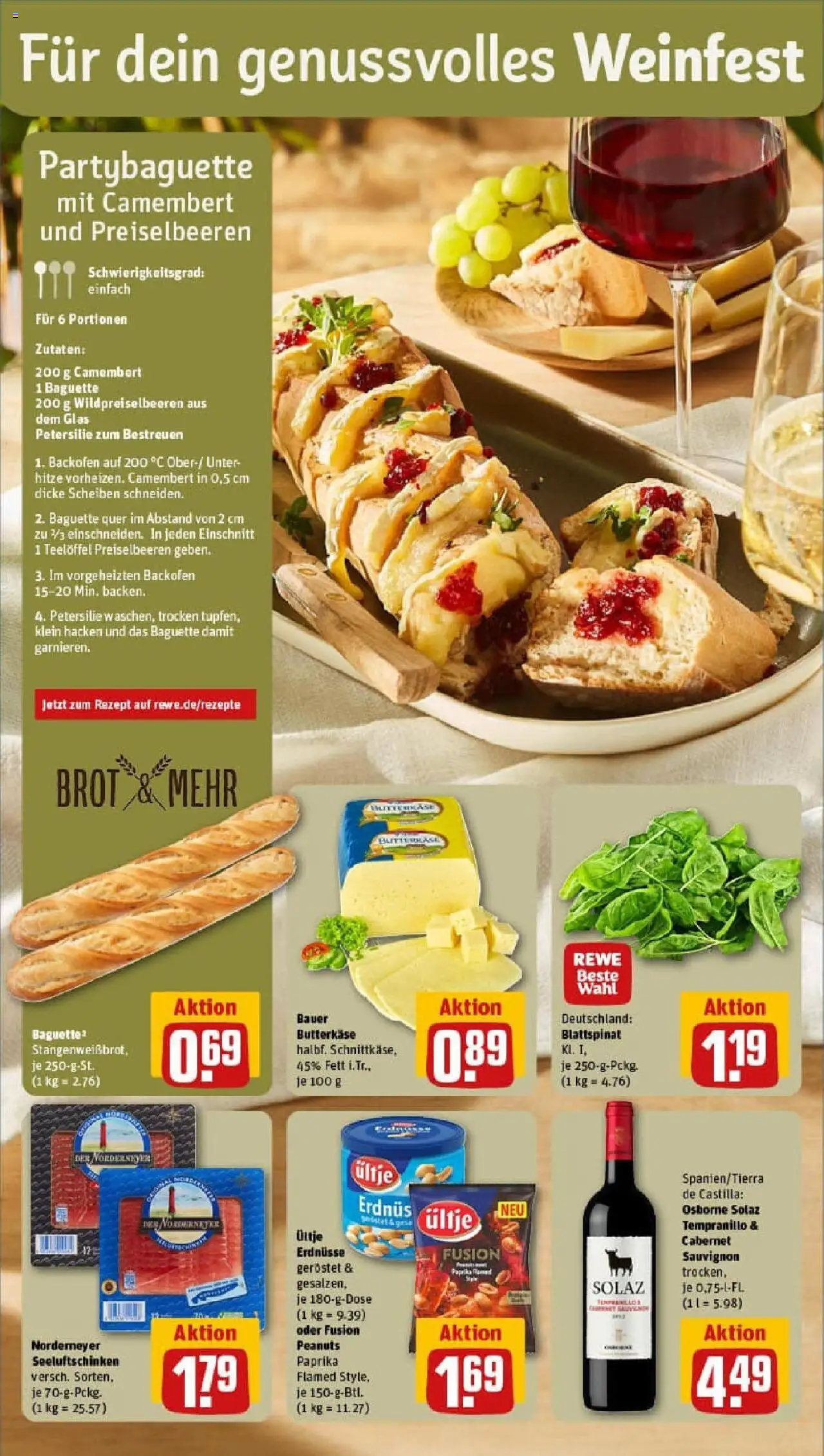 Rewe prospekt Ahrensburg	 – gültig ab 06.10.2025 | Seite: 4 | Produkte: Erdnüsse, Baguette, Paprika, Petersilie