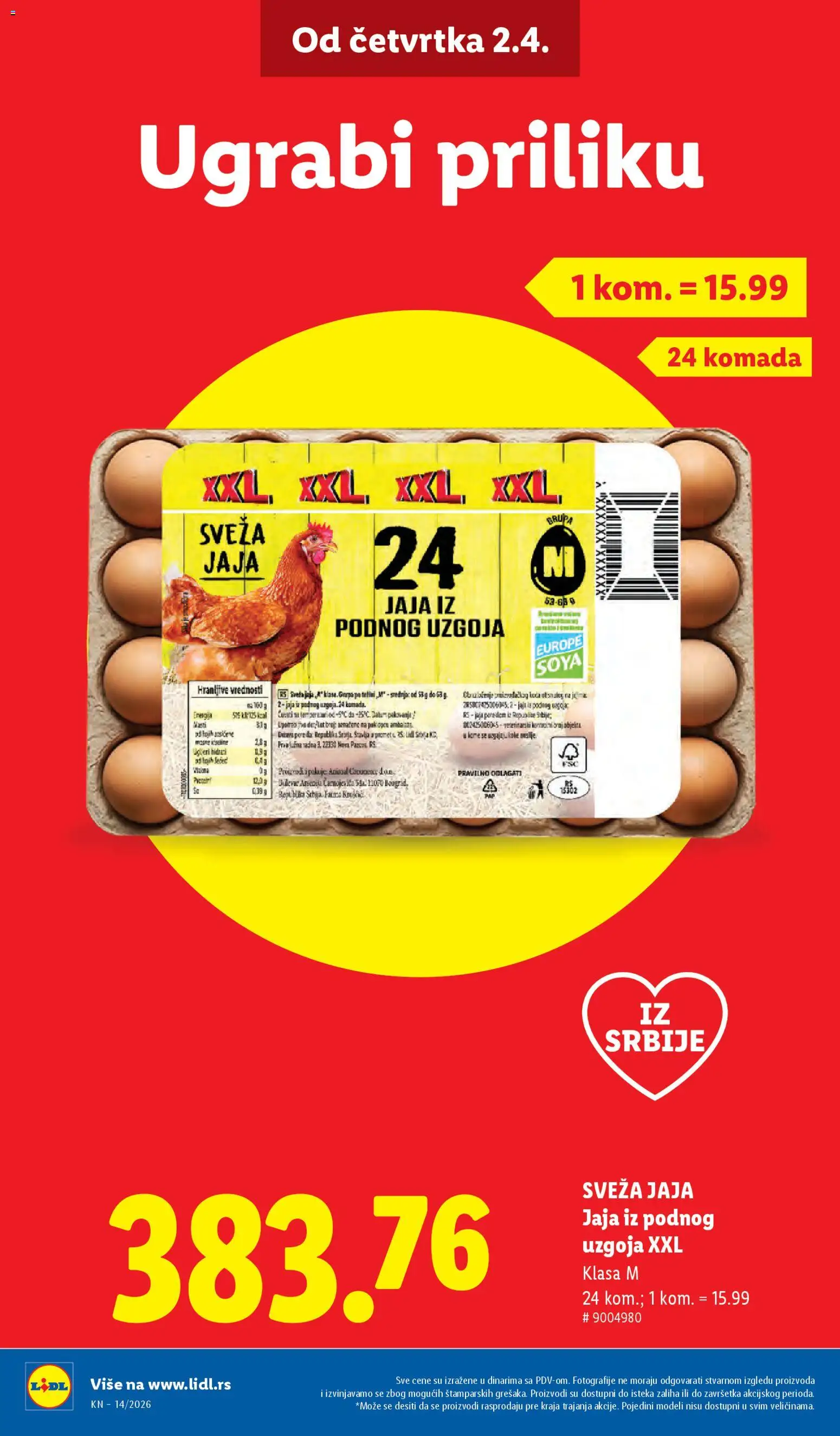 Lidl katalog - važi od 02.04.2026 | Strana: 4 | Proizvode: Jaja