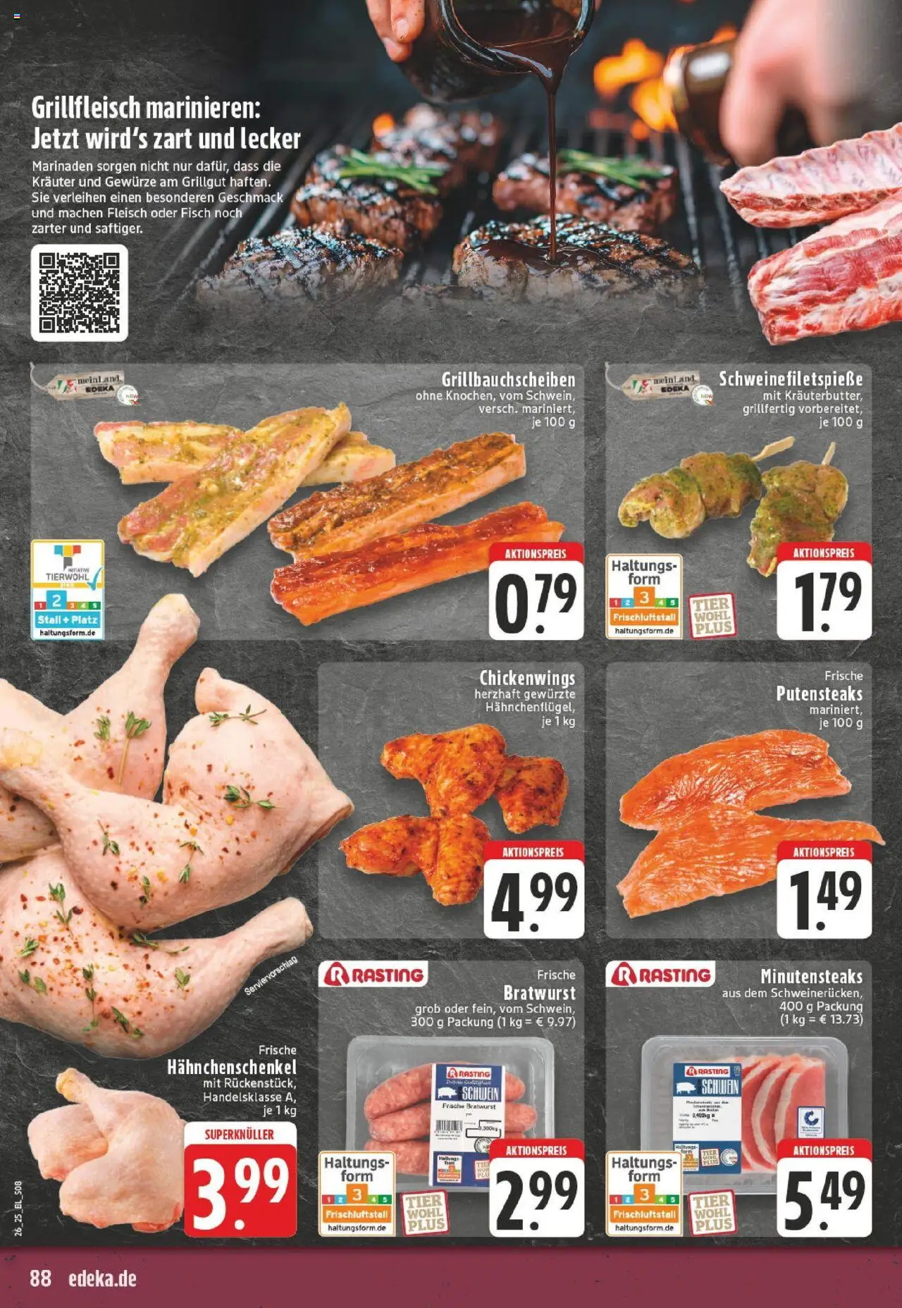 Edeka prospekt Erkrath - Hochdahl	 - gültig ab dem 22.06.2025 | Seite: 10 | Produkte: Hahnchenschenkel, Bratwurst, Grillfleisch, Fisch
