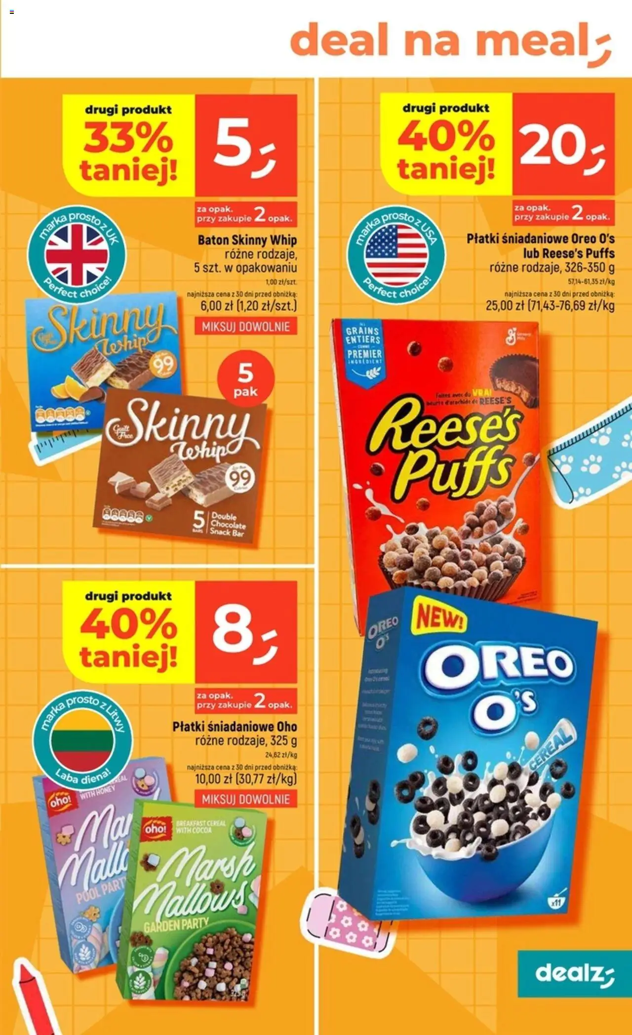 Dealz Gazetka od 14.08.2025 | Strona: 35 | Produkty: Reese's, Płatki śniadaniowe, Baton, Płatki