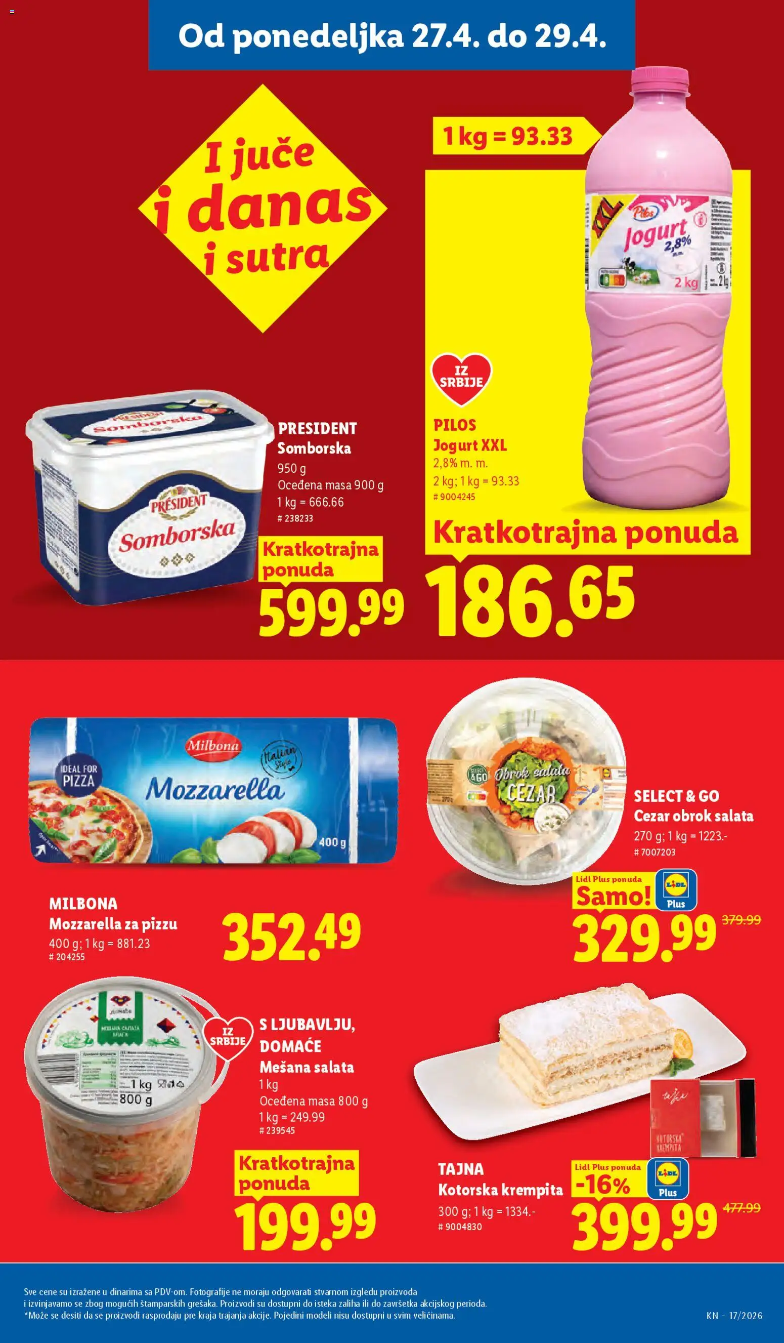 Lidl katalog - važi od 23.04.2026 | Strana: 97 | Proizvode: Salata, Jogurt, Mozzarella