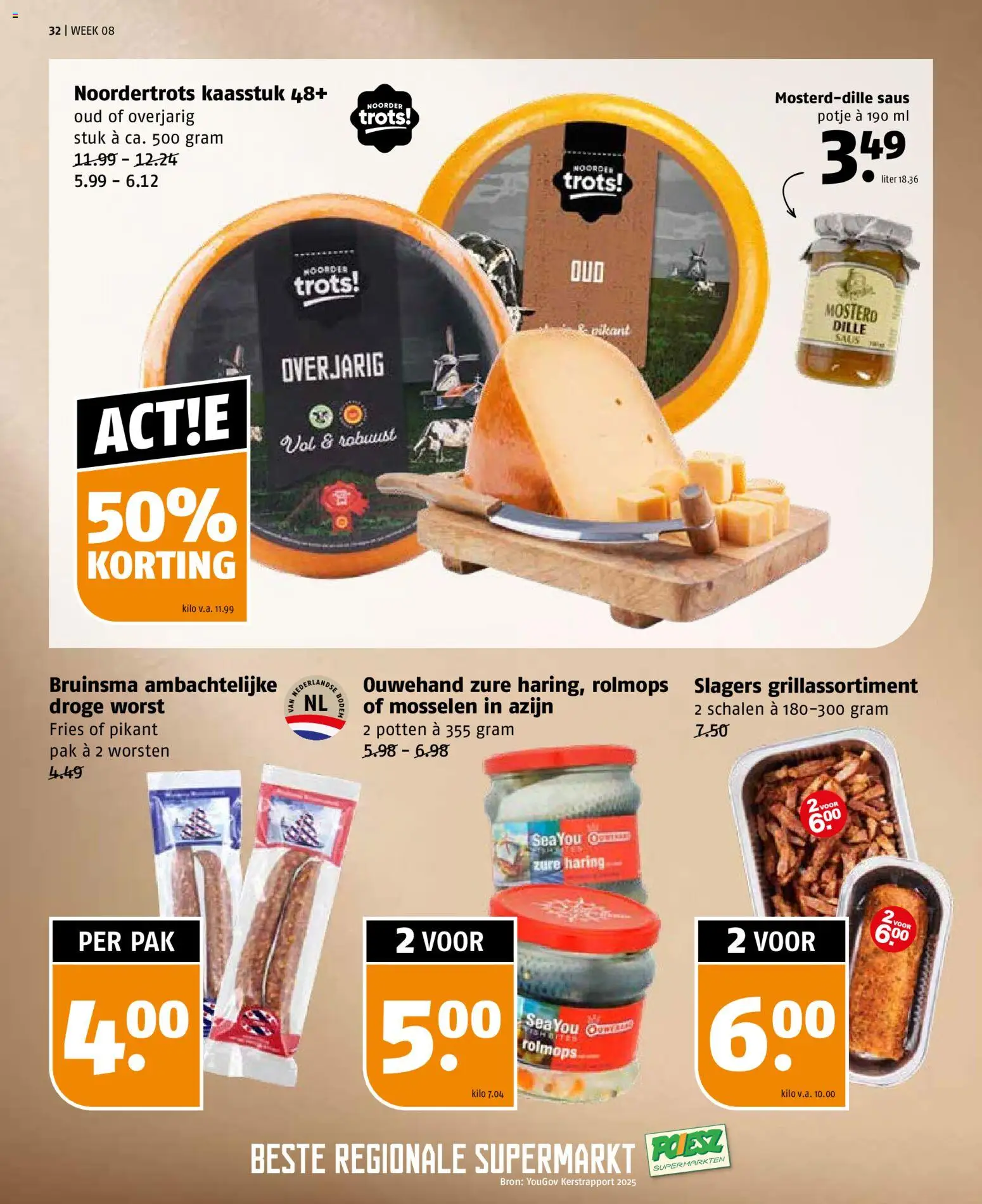 {H1} | Pagina: 32 | Producten: Mosselen, Worst, Saus