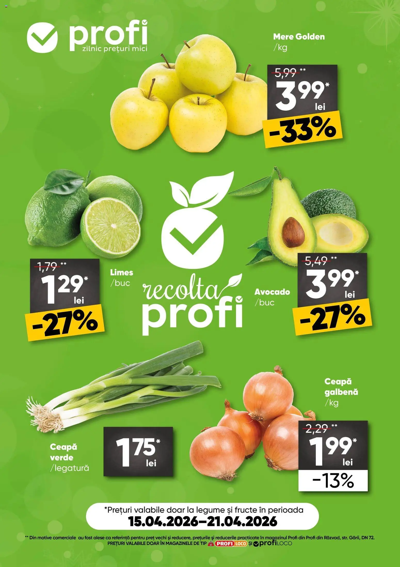 Noul catalog Profi – valabil de la 15.04.2026 | Pagină: 1 | Produse: Mere, Ceapă, Legume, Fructe