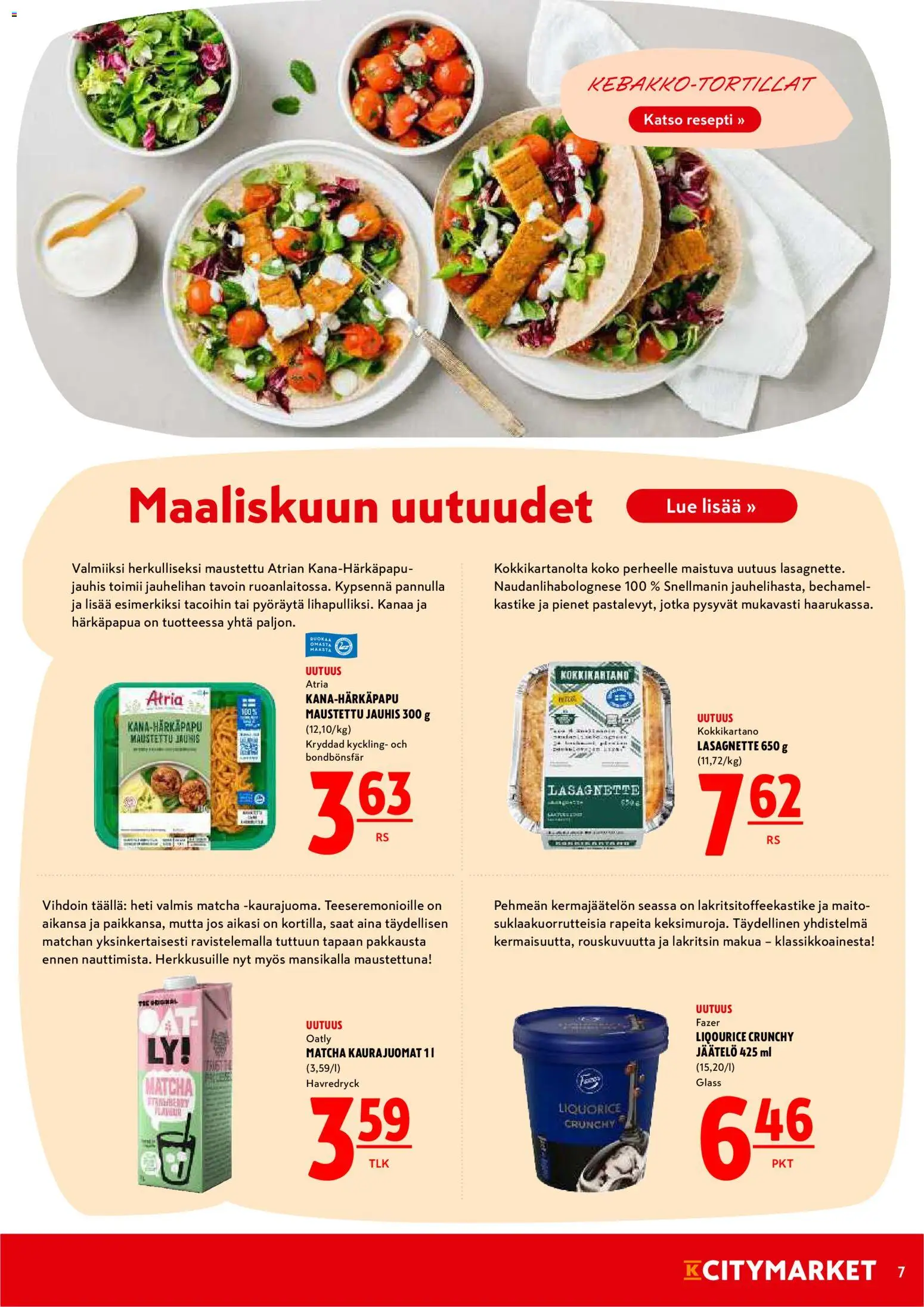 K-Citymarket tarjoukset – voimassa 09.03.2026 alkaen | Sivu: 7 | Tuotteet: Maito, Jäätelö