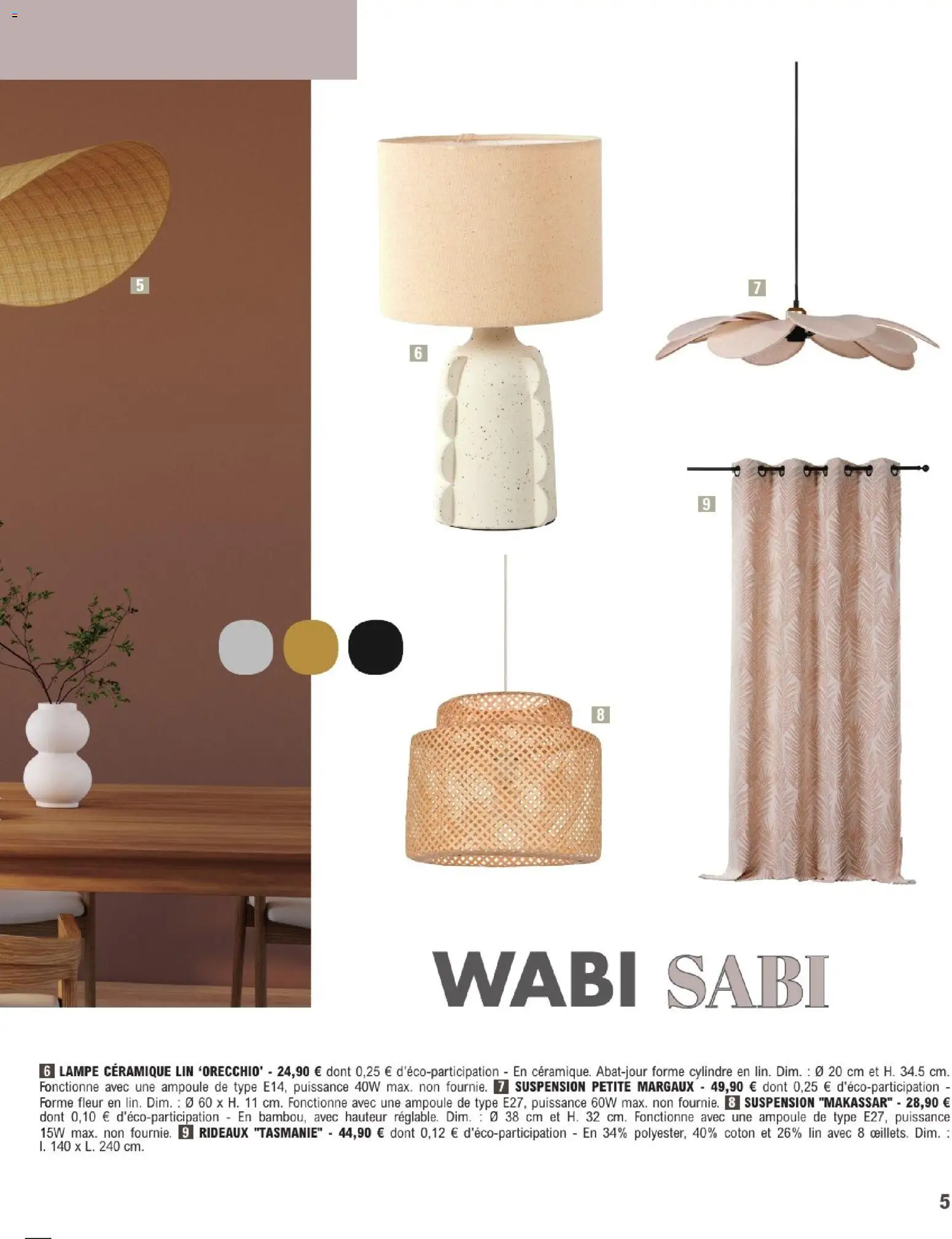 {H1} | Page: 5 | Produits: Coton, Suspension, Lampe