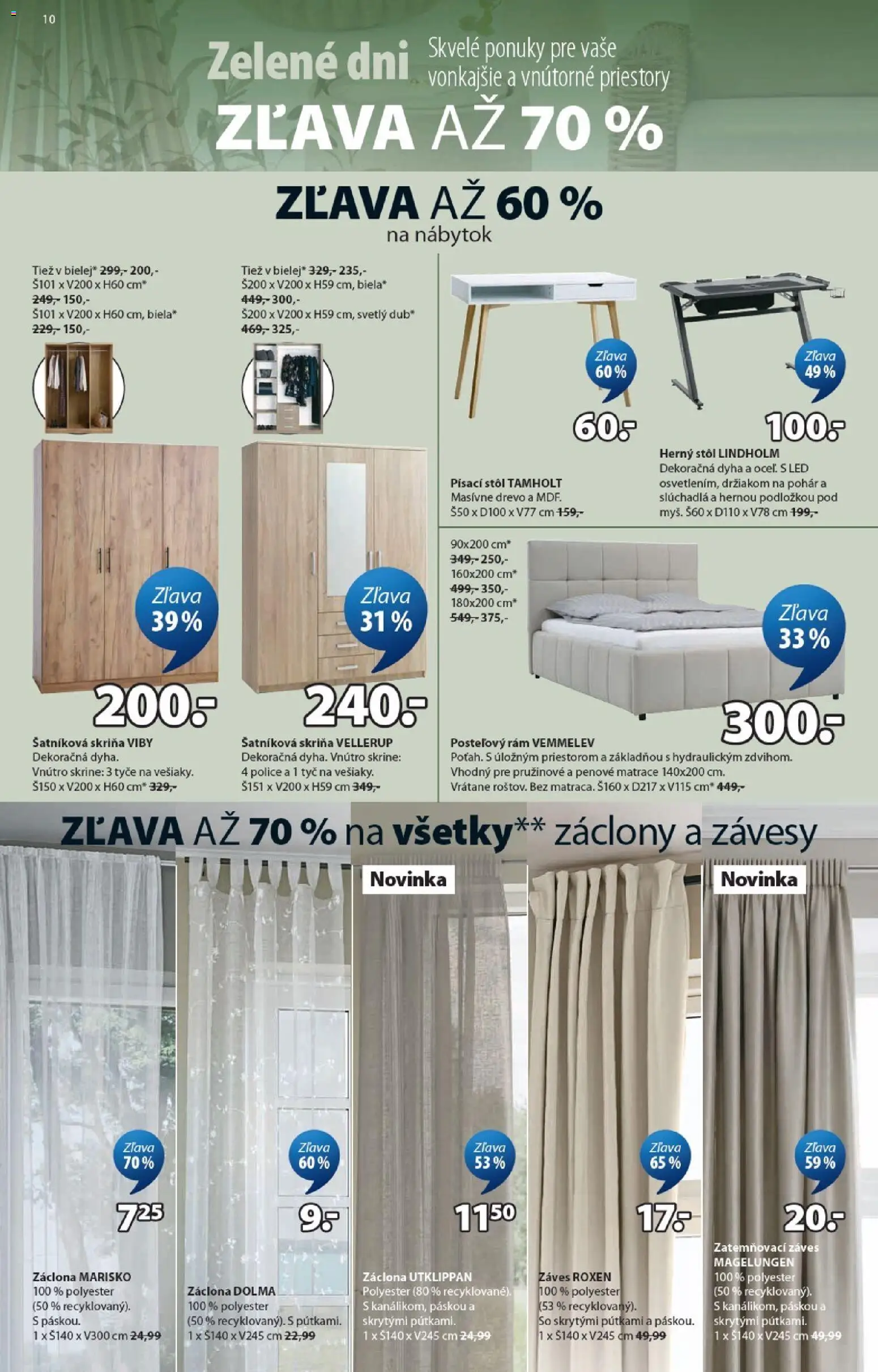 Nové JYSK akcie – leták je platný od 08.04.2026 | Strana: 10 | Produkty: Matrace, Nábytok, Šatníková skriňa, Skriňa