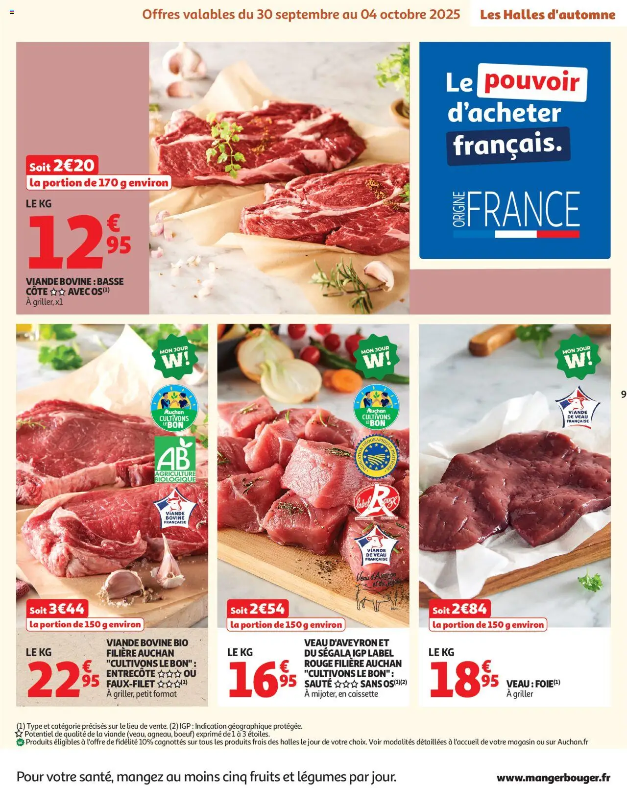 {H1} | Page: 9 | Produits: Entrecôte, Viande, Basse côte, Viande bovine