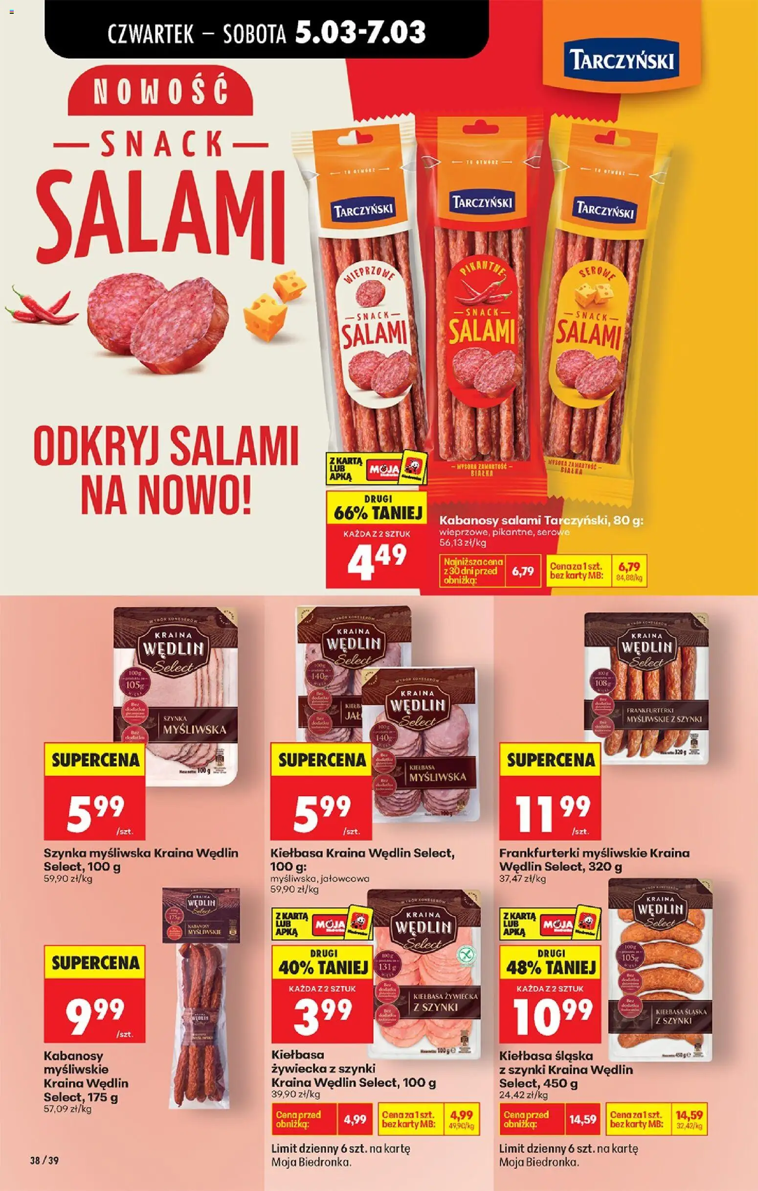 Biedronka Polsko leták - Codziennie niskie ceny od 05.03.2026 | Strana: 46 | Produkty: Salám, Karty