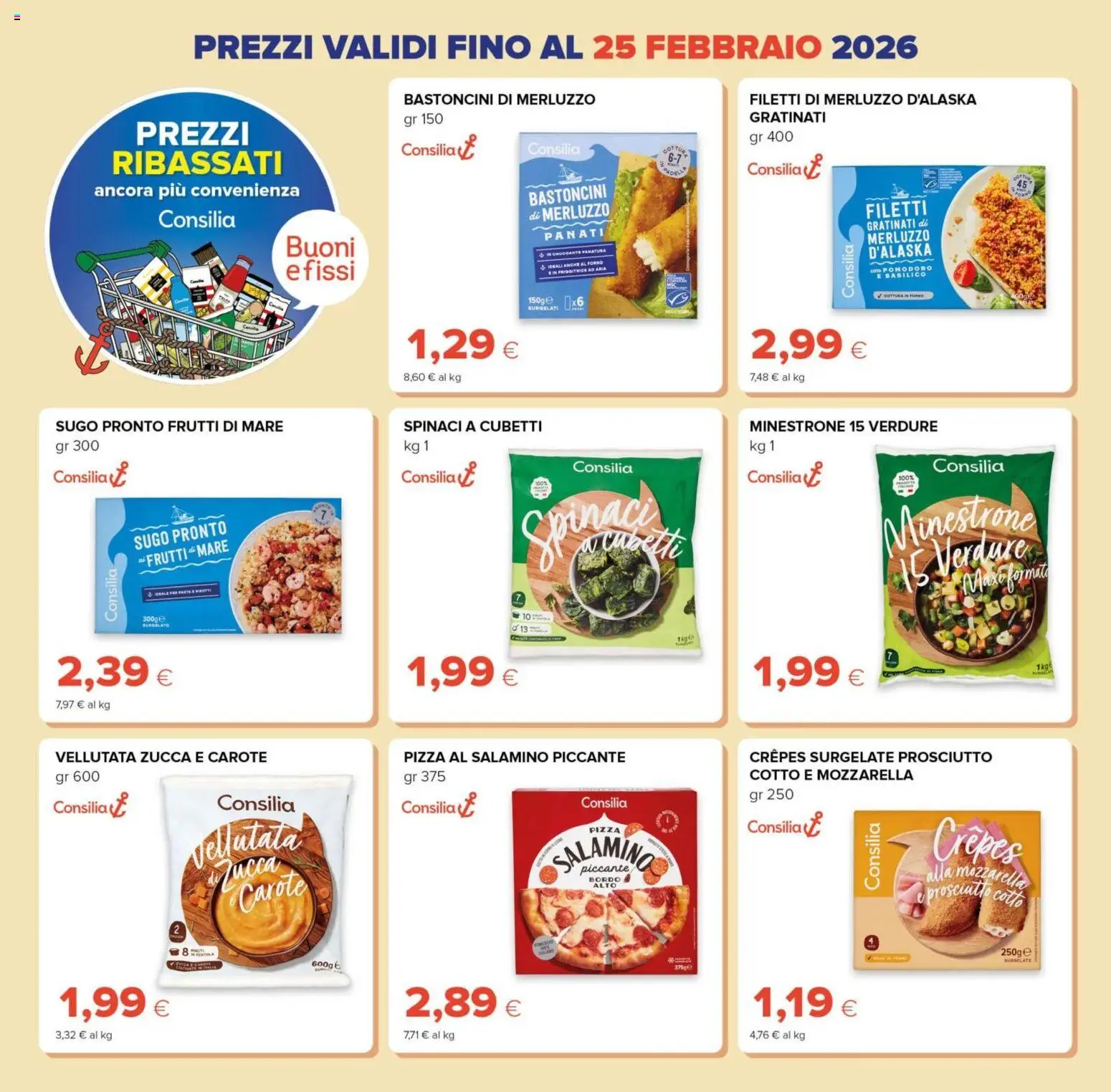 Volantino Tigre del 09.02.2026 | Pagina: 8 | Prodotti: Pizza, Mozzarella, Basilico, Sugo