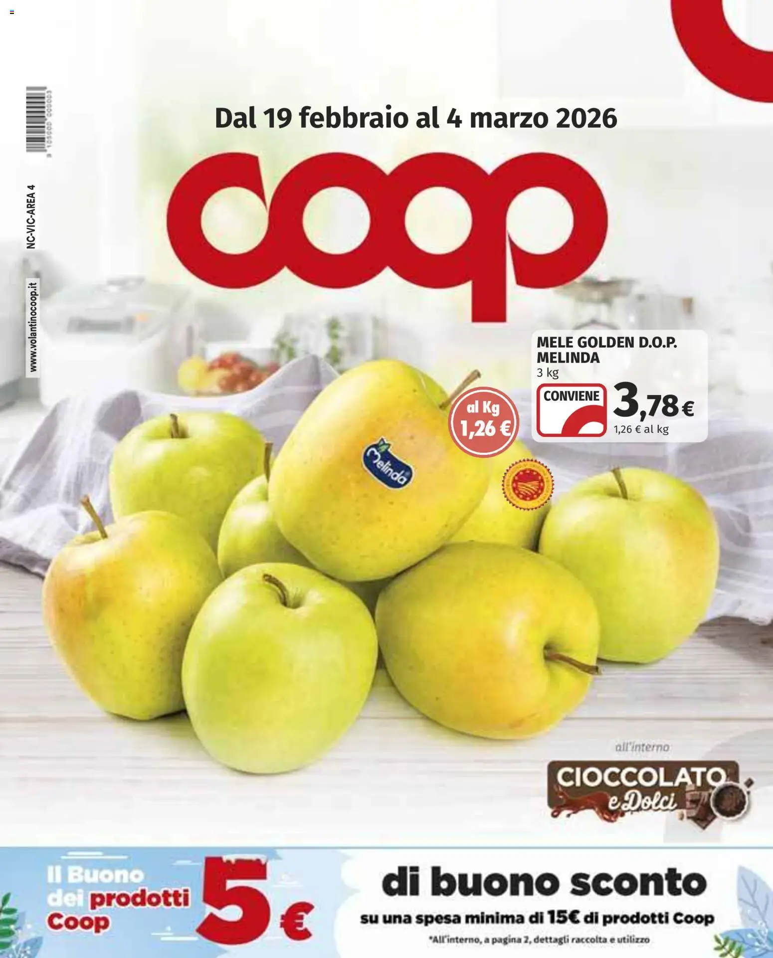 Volantino COOP del 19.02.2026 | Pagina: 1 | Prodotti: Cioccolato, Mele