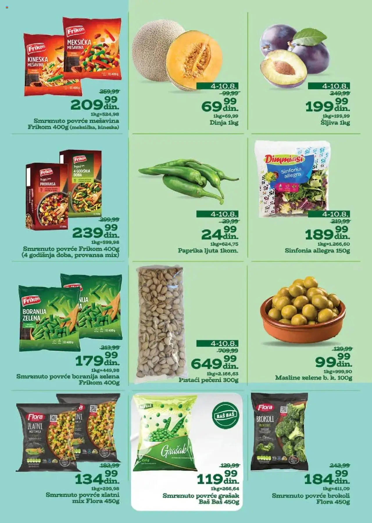 Univerexport katalog - važi od 04.08.2025 | Strana: 2 | Proizvode: Masline, Grašak, Pistaći, Šljiva
