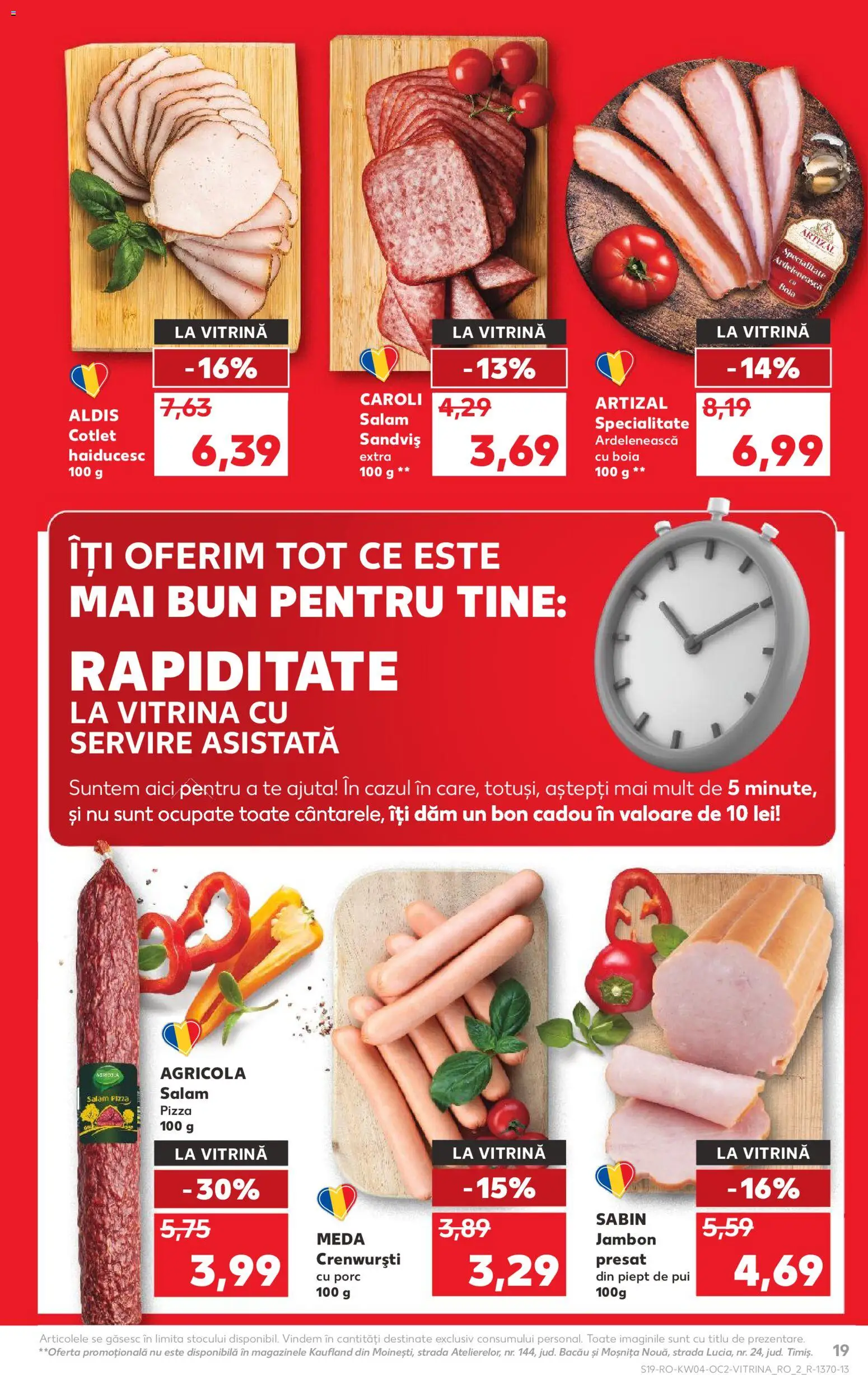 Noul catalog Kaufland – valabil de la 21.01.2026 | Pagină: 19 | Produse: Bahçe aydınlatması, Vitrină, Salam, Pizza