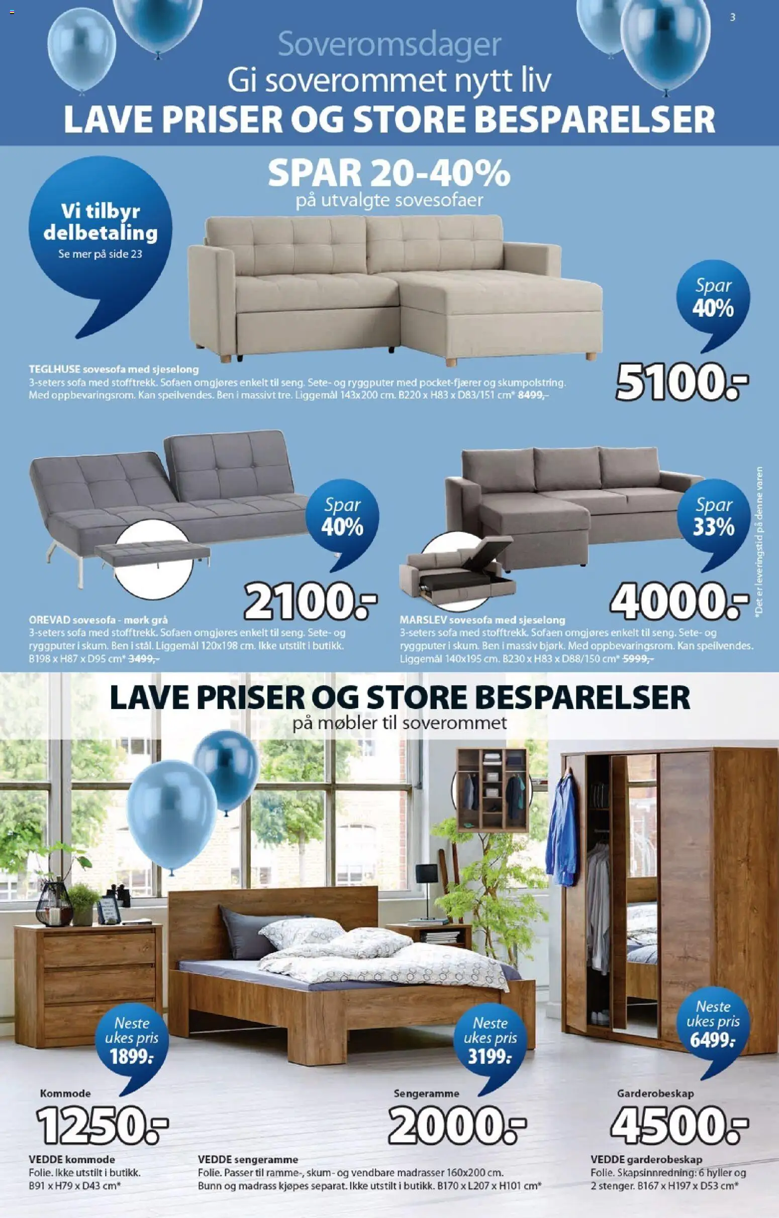 {H1} | Side: 3 | Produkter: Sovesofa, Sofa, Sengeramme, Sjeselong