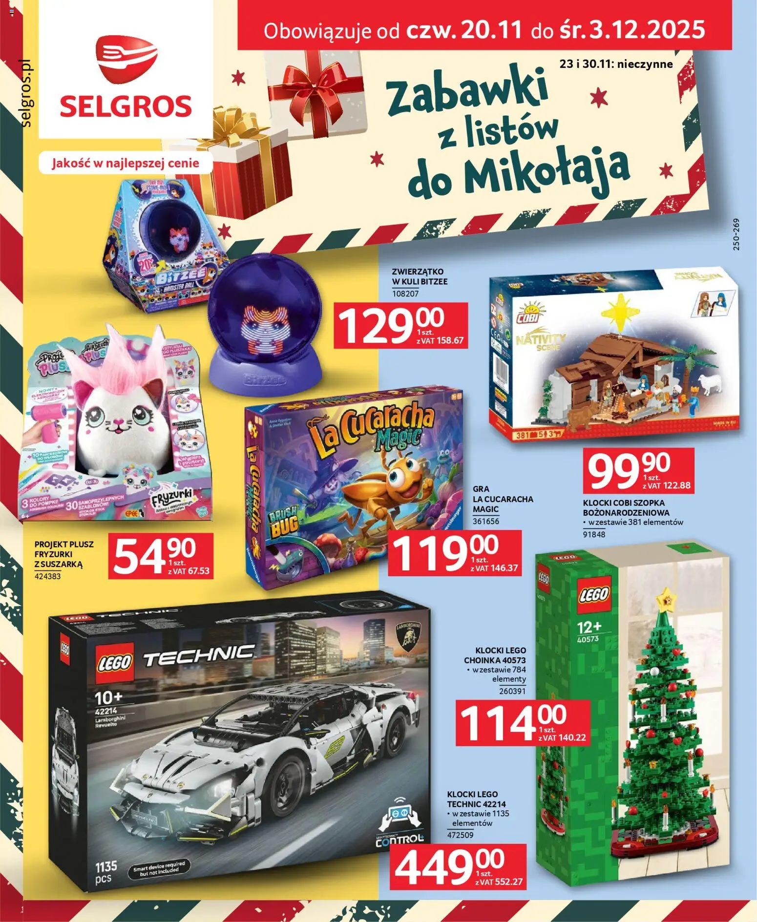 Selgros cash&carry Gazetka - Zabawki od 20.11.2025 | Strona: 1 | Produkty: Choinka, Suszarka, Lego, Klocki Lego