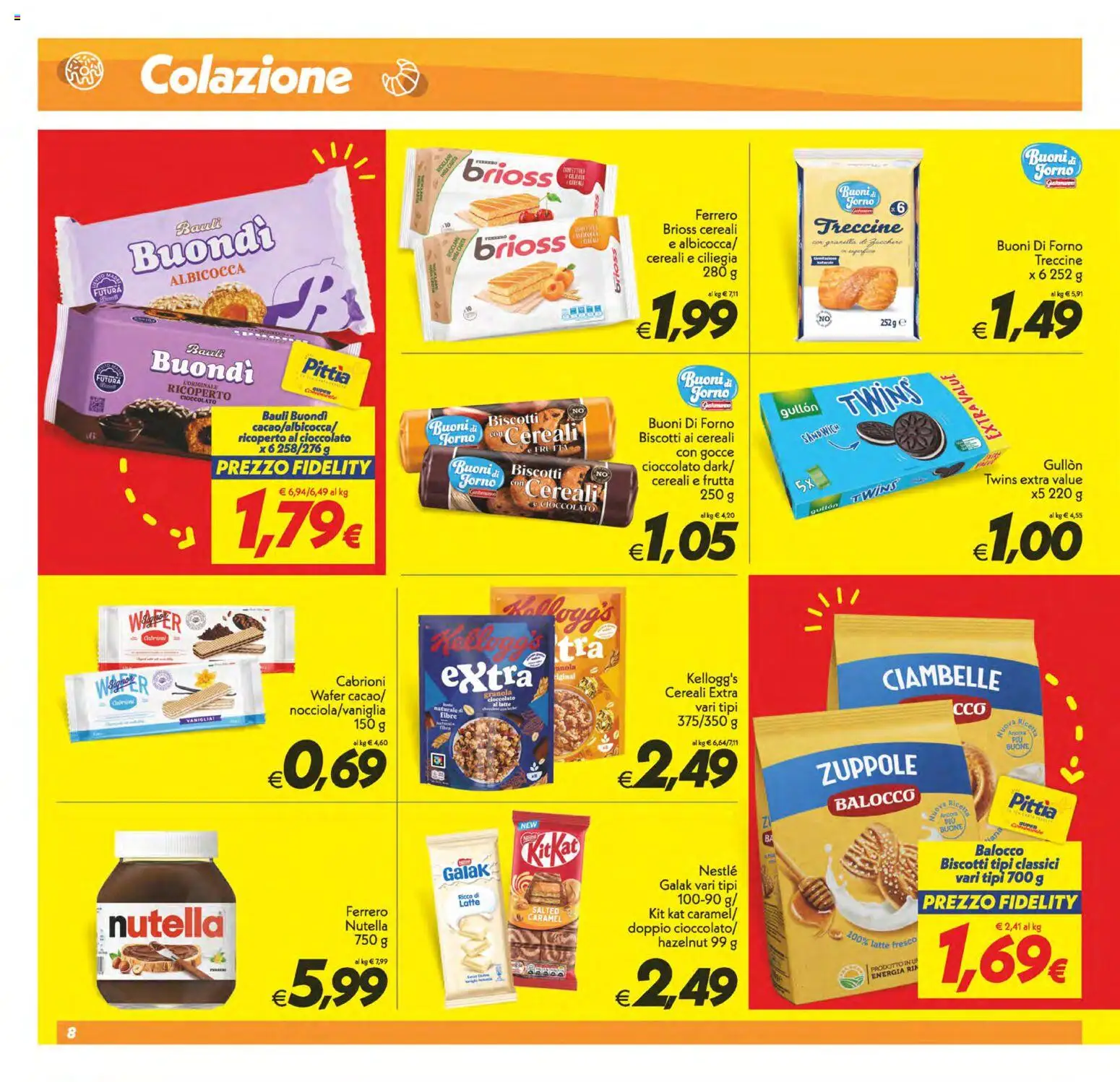 Volantino SuperConveniente del 23.01.2026 | Pagina: 8 | Prodotti: Cioccolato, Cereali, Latte, Nutella