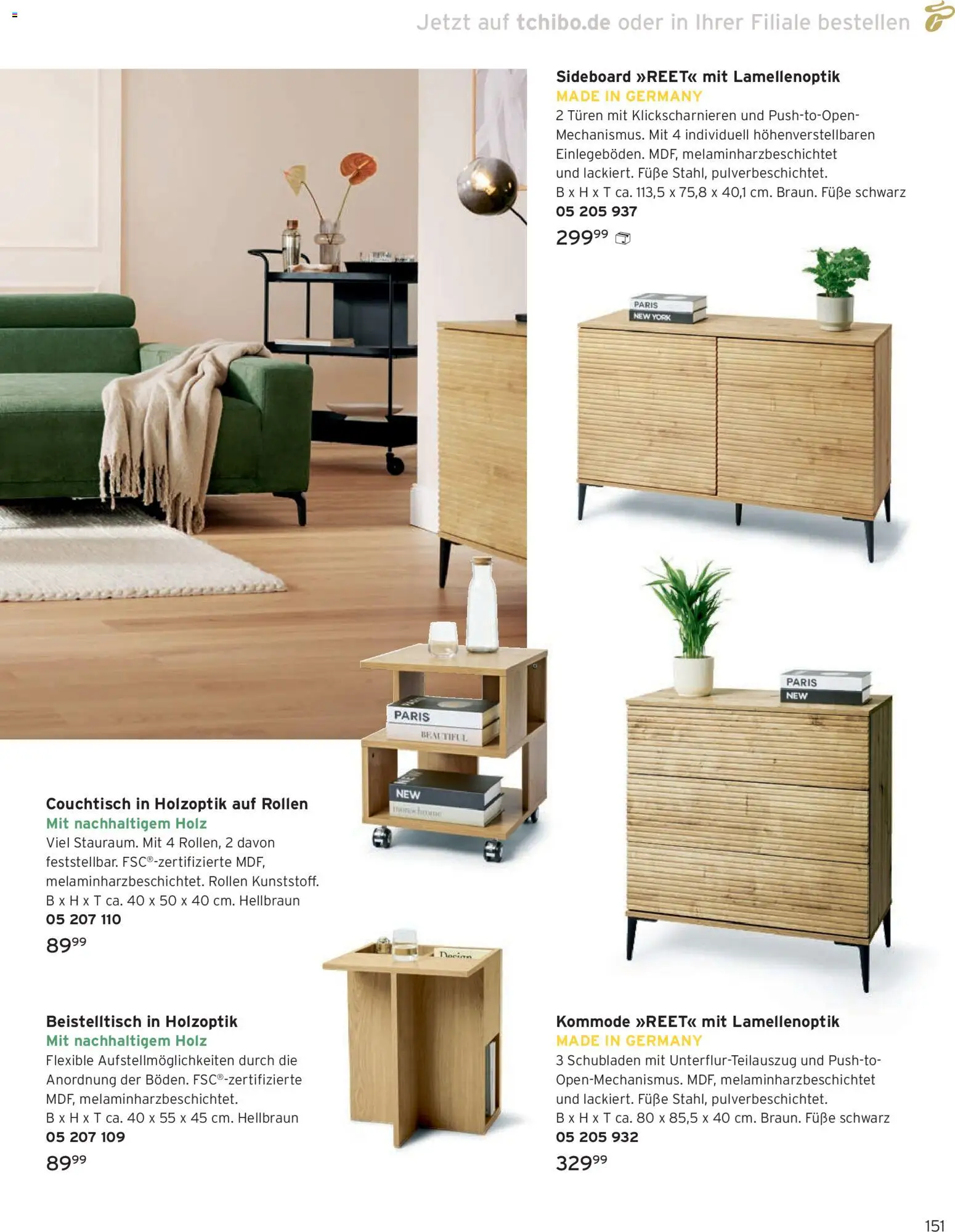 Angebote Tchibo – gültig ab 01.11.2025 | Seite: 151 | Produkte: Sideboard, Beistelltisch, Kommode, Couchtisch