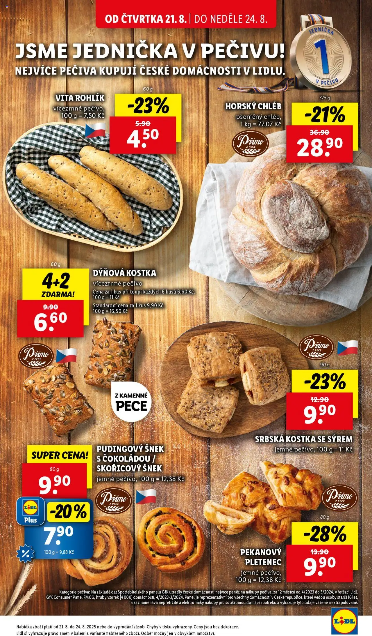 Lidl leták od 21.08.2025 | Strana: 9 | Produkty: Chléb, Rohlík, Horský chléb, Pečivo