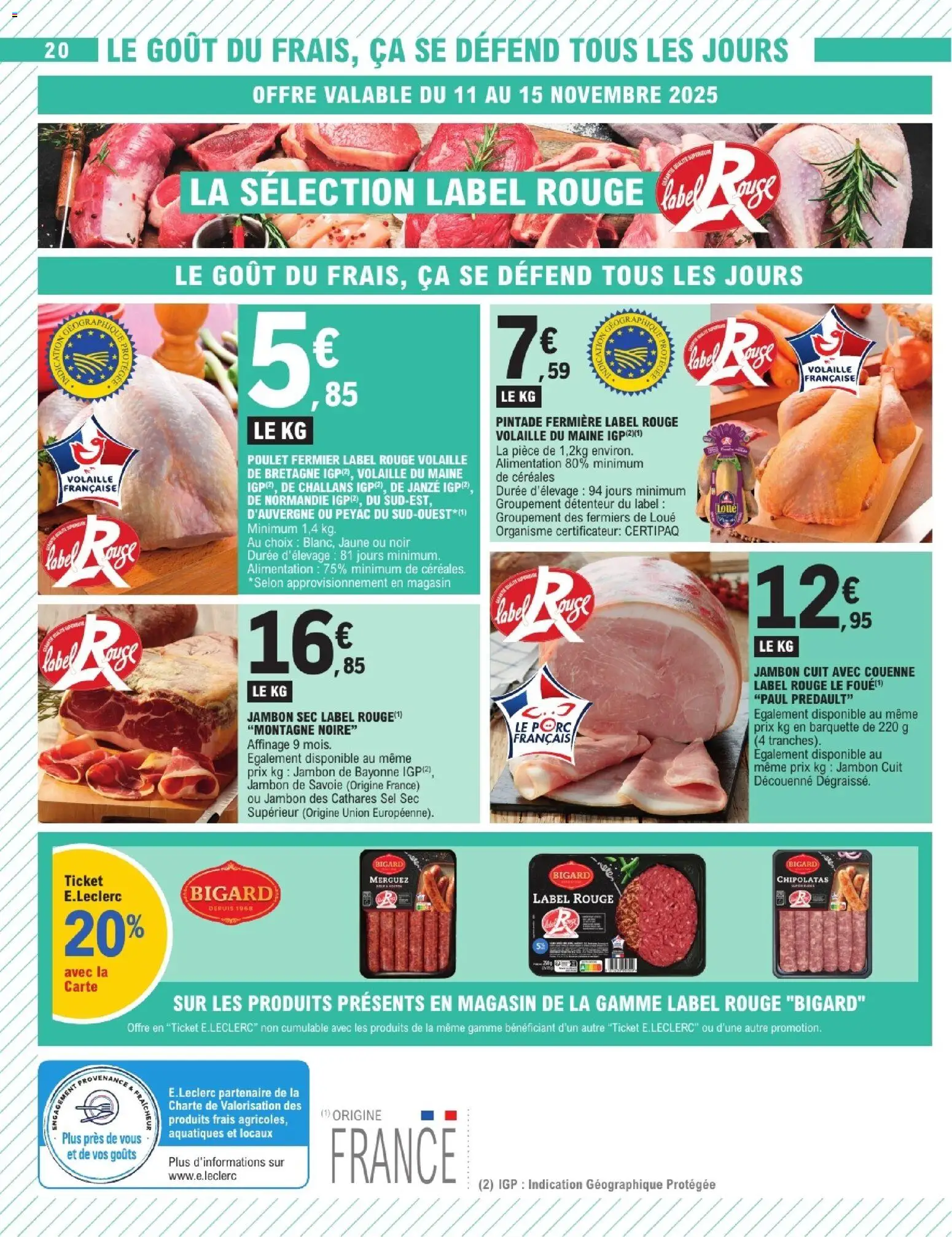 {H1} | Page: 20 | Produits: Volaille, Merguez, Sel, Jambon