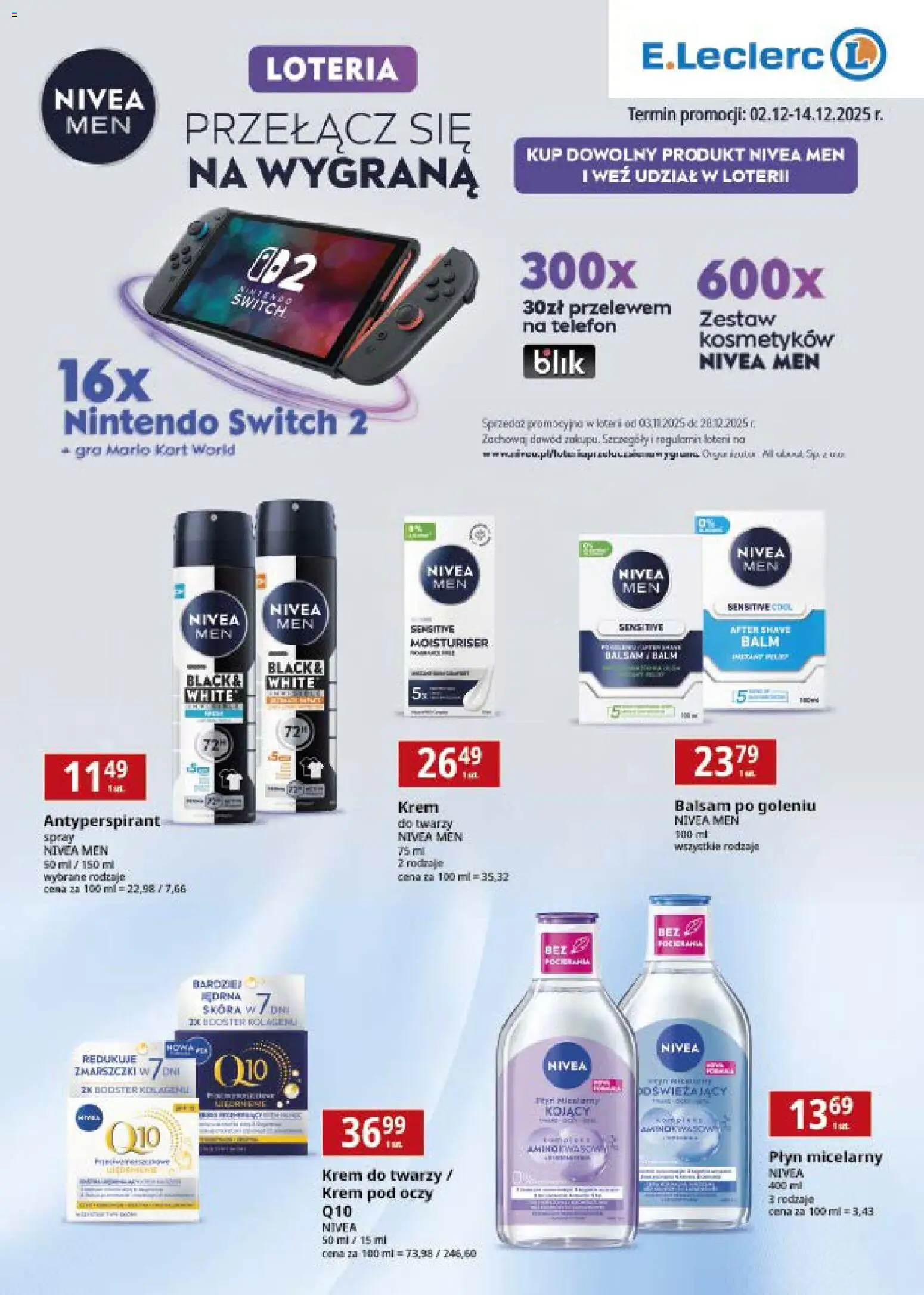 E.Leclerc Gazetka - Nivea od 02.12.2025 | Strona: 2 | Produkty: Telefon, Gra, Antyperspirant, Krem do twarzy