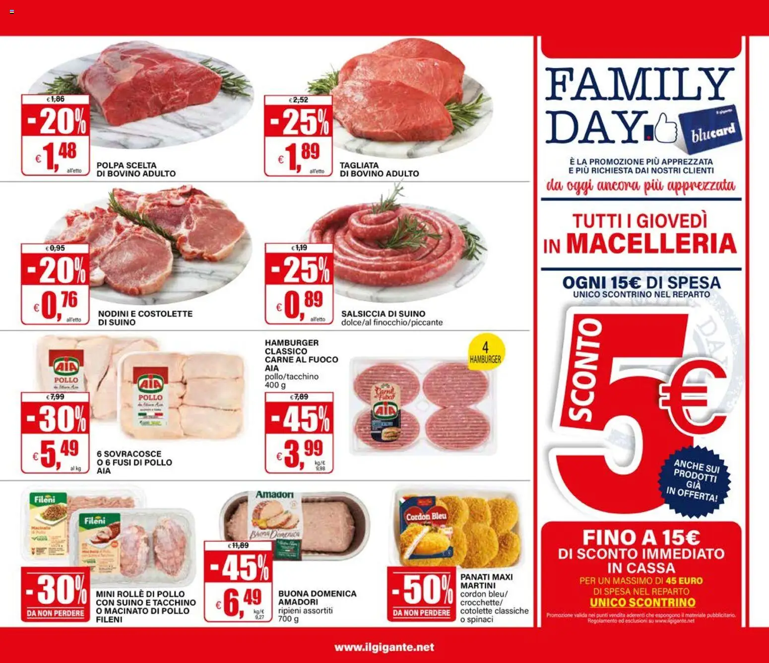 Volantino Il Gigante del 19.02.2026 | Pagina: 25 | Prodotti: Bovino, Suino, Tacchino, Hamburger