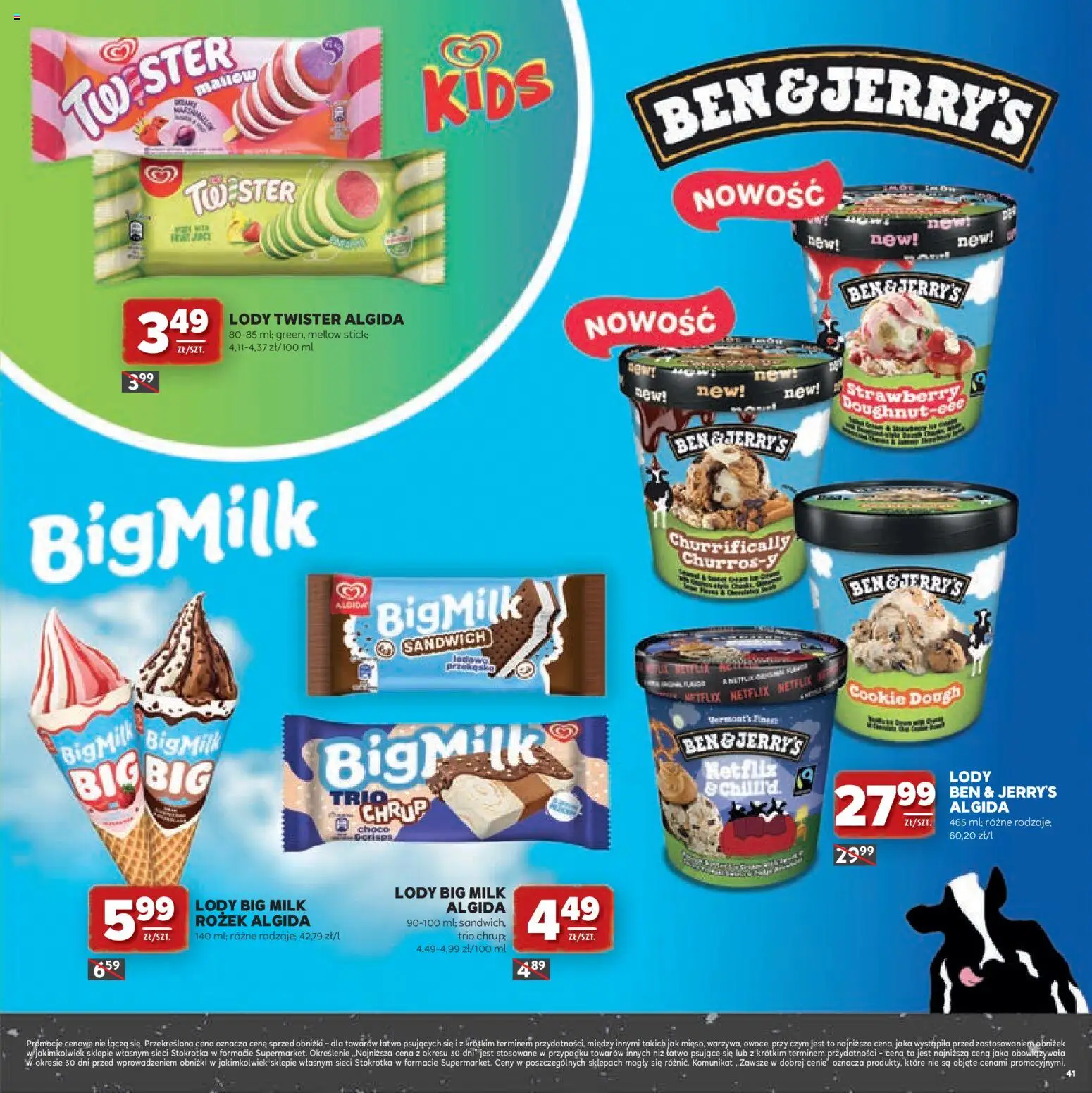 Stokrotka gazetka - Grill od 23.04.2026 | Strona: 41 | Produkty: Stokrotka, Sandwich, Big Milk, Lody