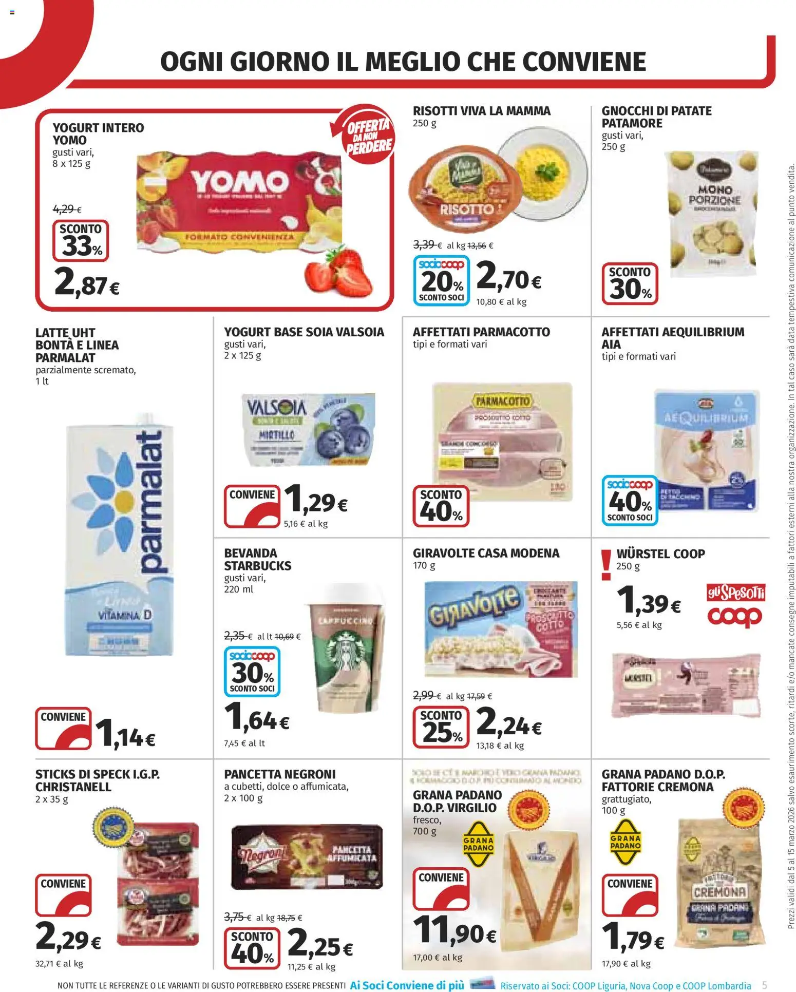 Volantino COOP del 05.03.2026 | Pagina: 5 | Prodotti: Speck, Patate, Latte, Gnocchi