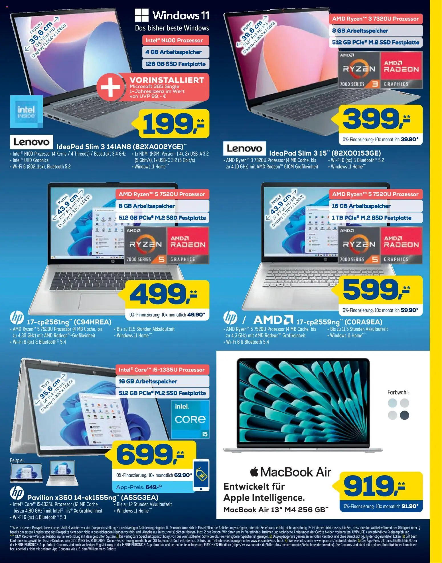 Euronics Prospekt 	 – gültig ab 24.01.2026 | Seite: 5 | Produkte: Lenovo, HP, Macbook, Apple